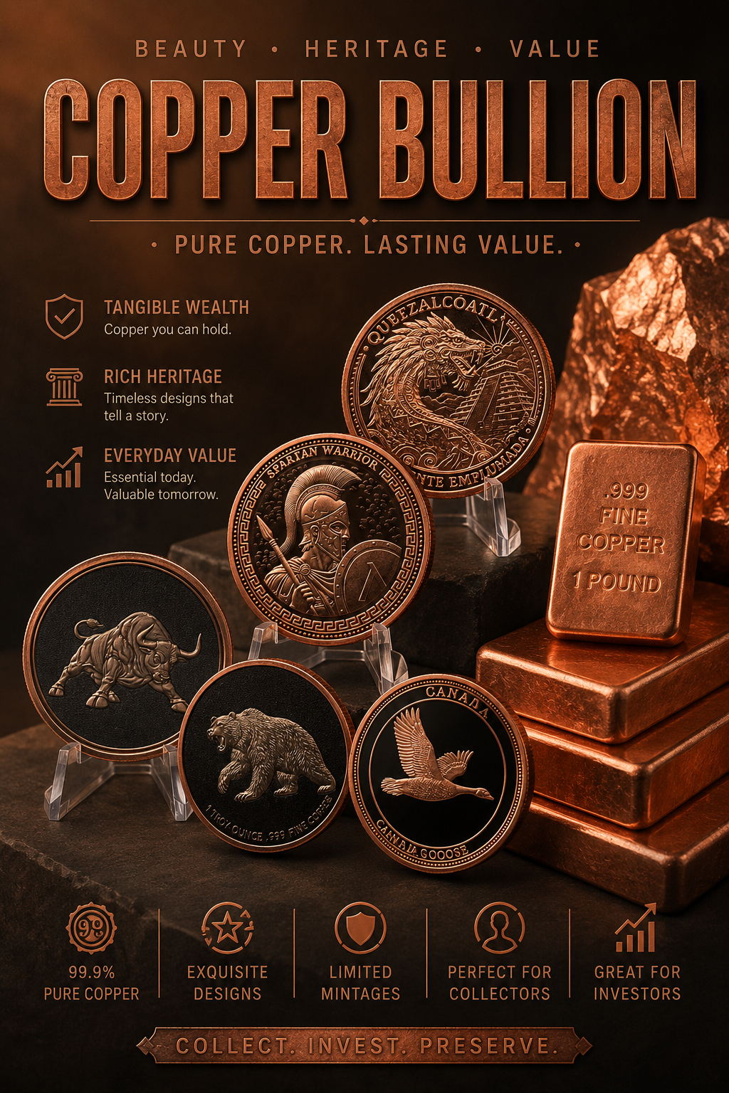 1 oz Copper Bullion