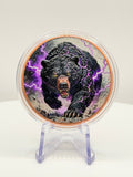 Grizzly Bear Lightning Strike 1 oz .999 Fine Copper Art Round - Limited Edition Colorized Bullion