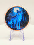 Midnight Timber Wolf Moon 1 oz .999 Fine Copper Art Round - Limited Edition Colorized Bullion
