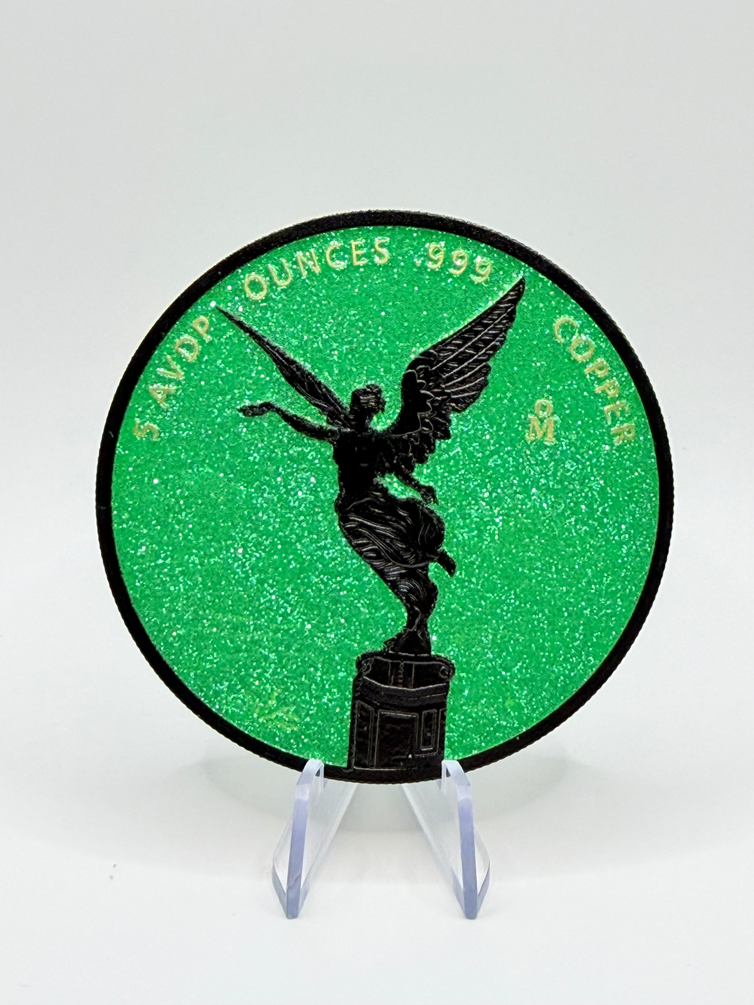 5 oz Libertad Tribute .999 Copper Round – Green Diamond Dusted Edition