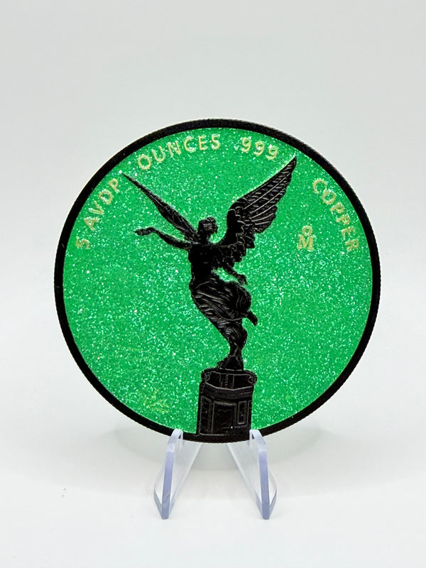 5 oz Libertad Tribute .999 Copper Round – Green Diamond Dusted Edition