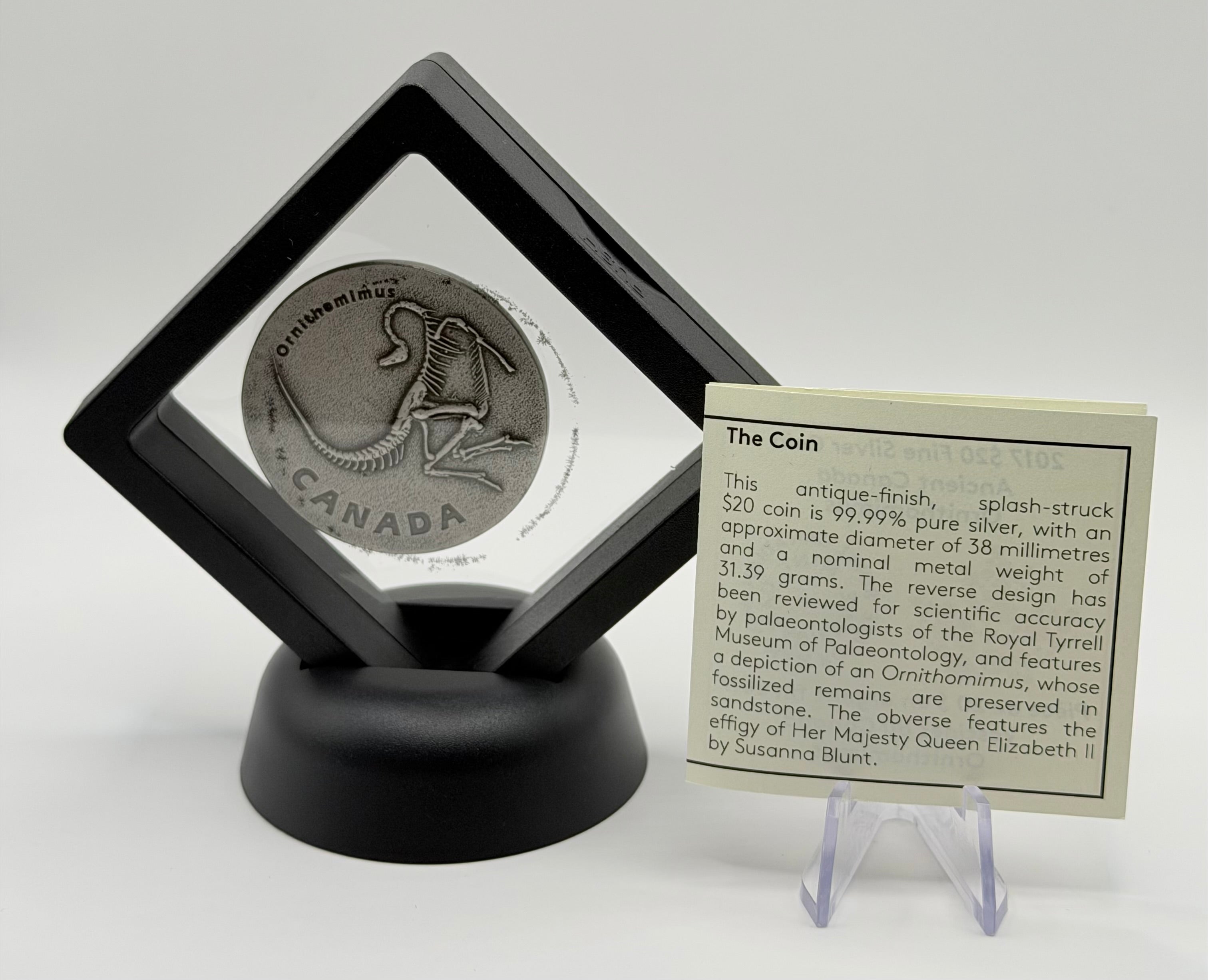 2017 $20 Fine Silver Coin - Ancient Canada: Ornithomimus (1 oz .9999 Pure)