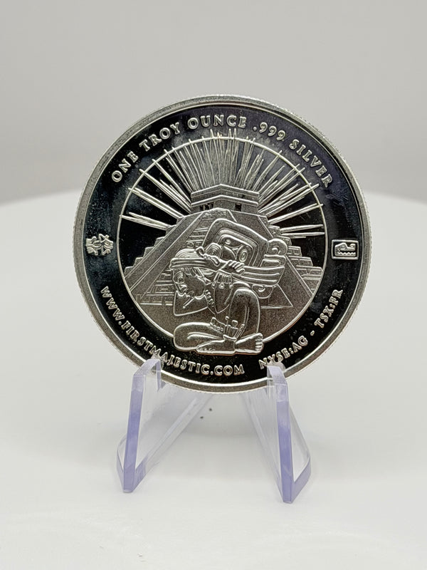 1 oz First Majestic Silver Round – .999 Pure Mayan Pyramid Edition
