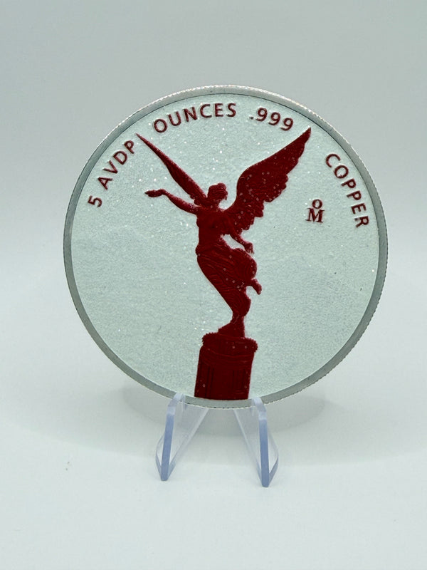 5 oz Libertad Tribute .999 Copper Round – White Diamond Dusted Edition