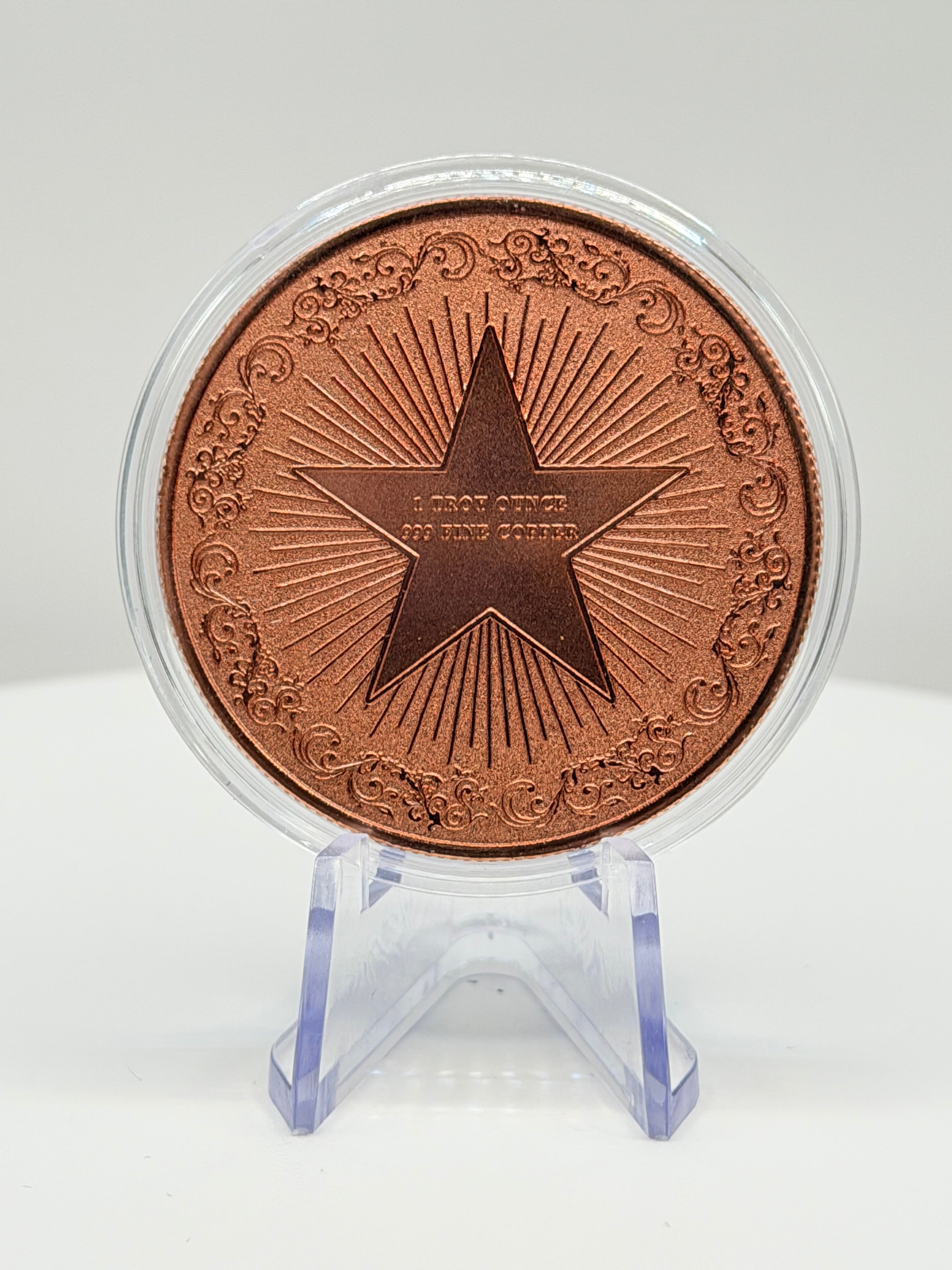 Grizzly Bear Lightning Strike 1 oz .999 Fine Copper Art Round - Limited Edition Colorized Bullion