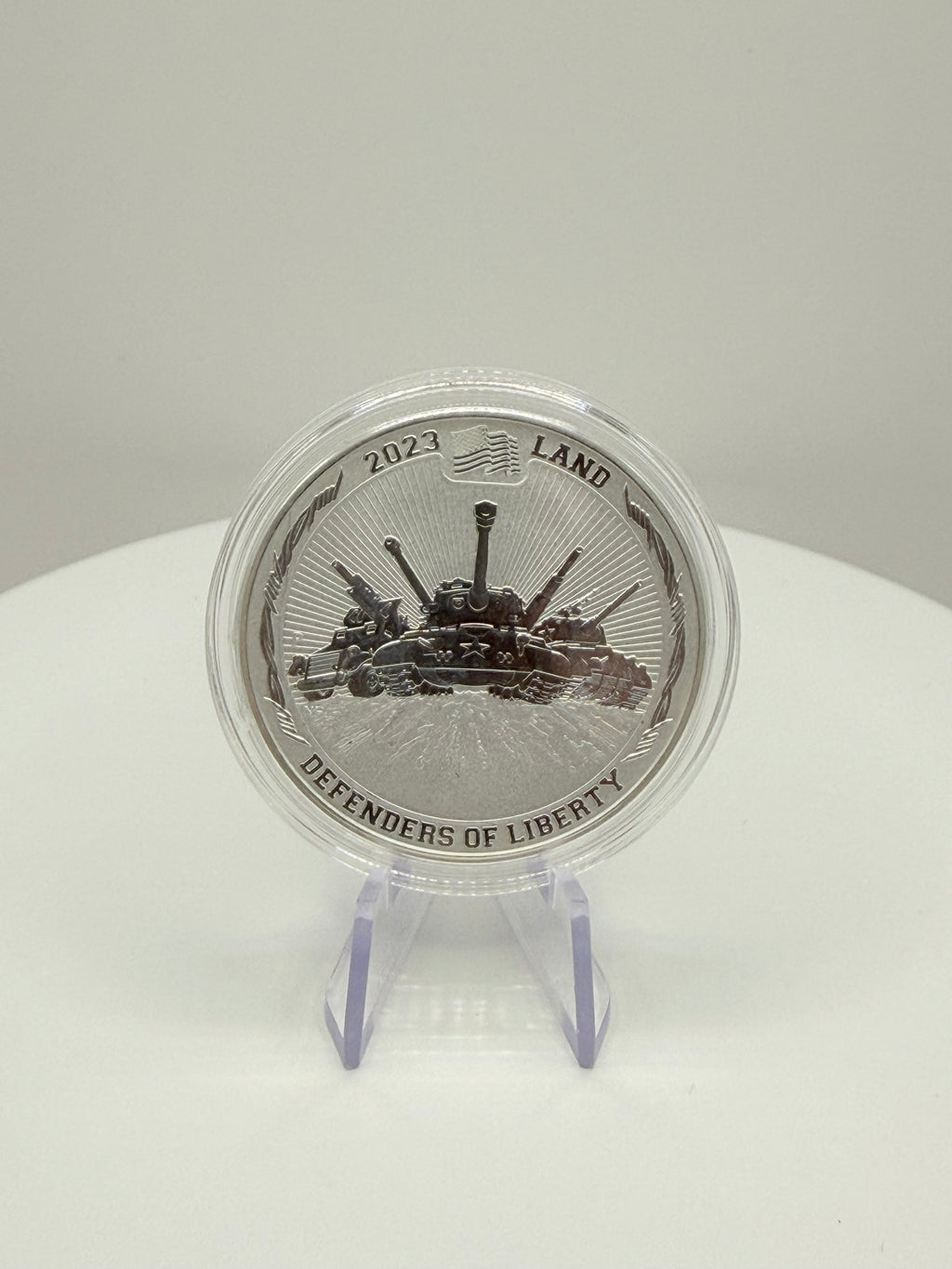 2023 Defenders of Liberty "Land" 1 oz Fine Silver Round (.999 Pure)