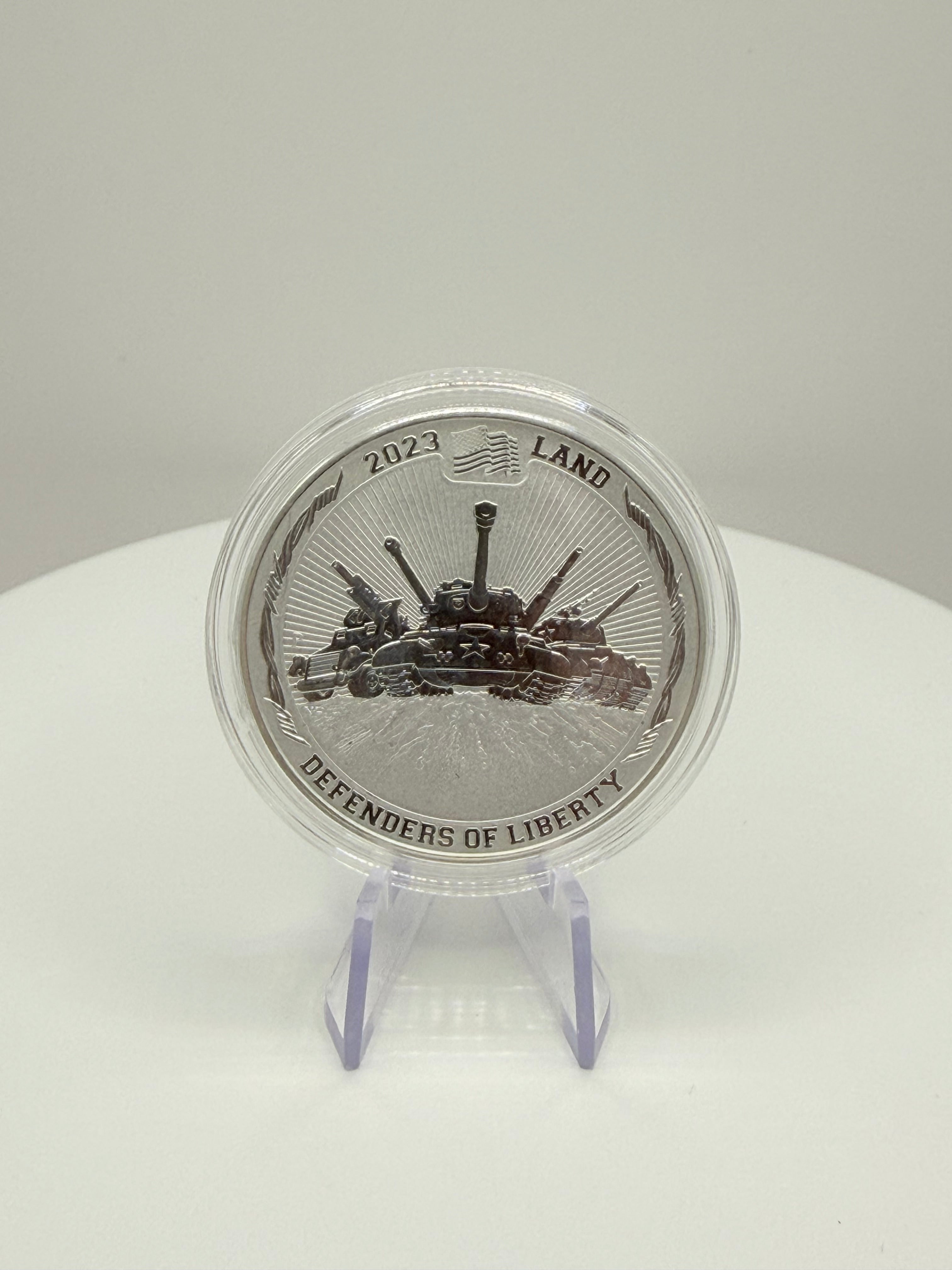 2023 Defenders of Liberty "Land" 1 oz Fine Silver Round (.999 Pure)