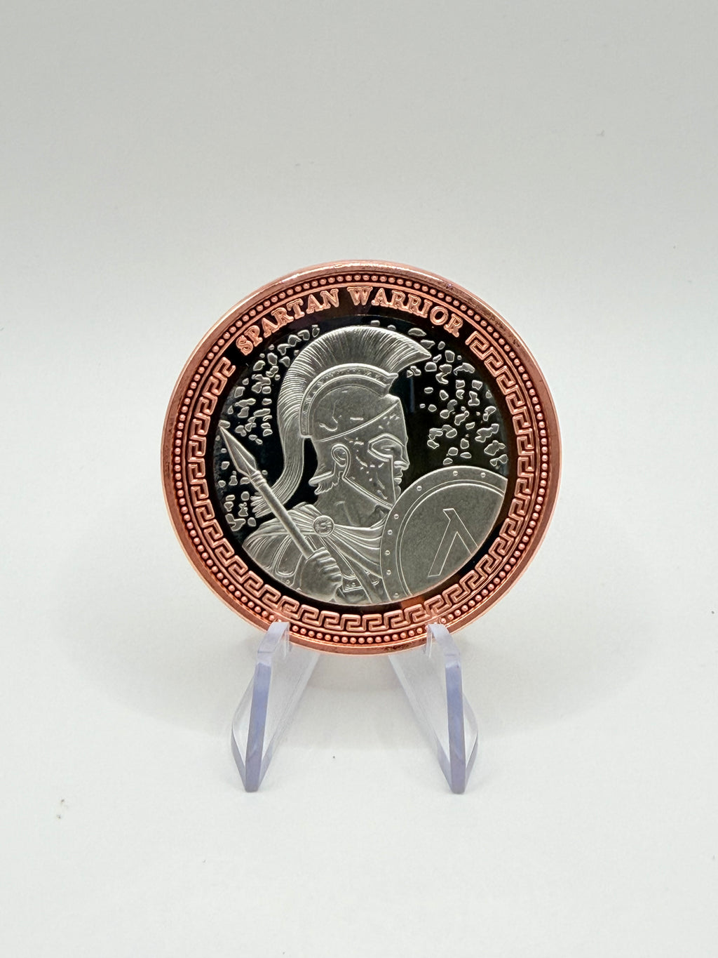 Spartan Warrior Bi-Metallic Collectible Round - 1 oz High Relief Copper & Cupronickel Pocket Coin, Greek History Gift