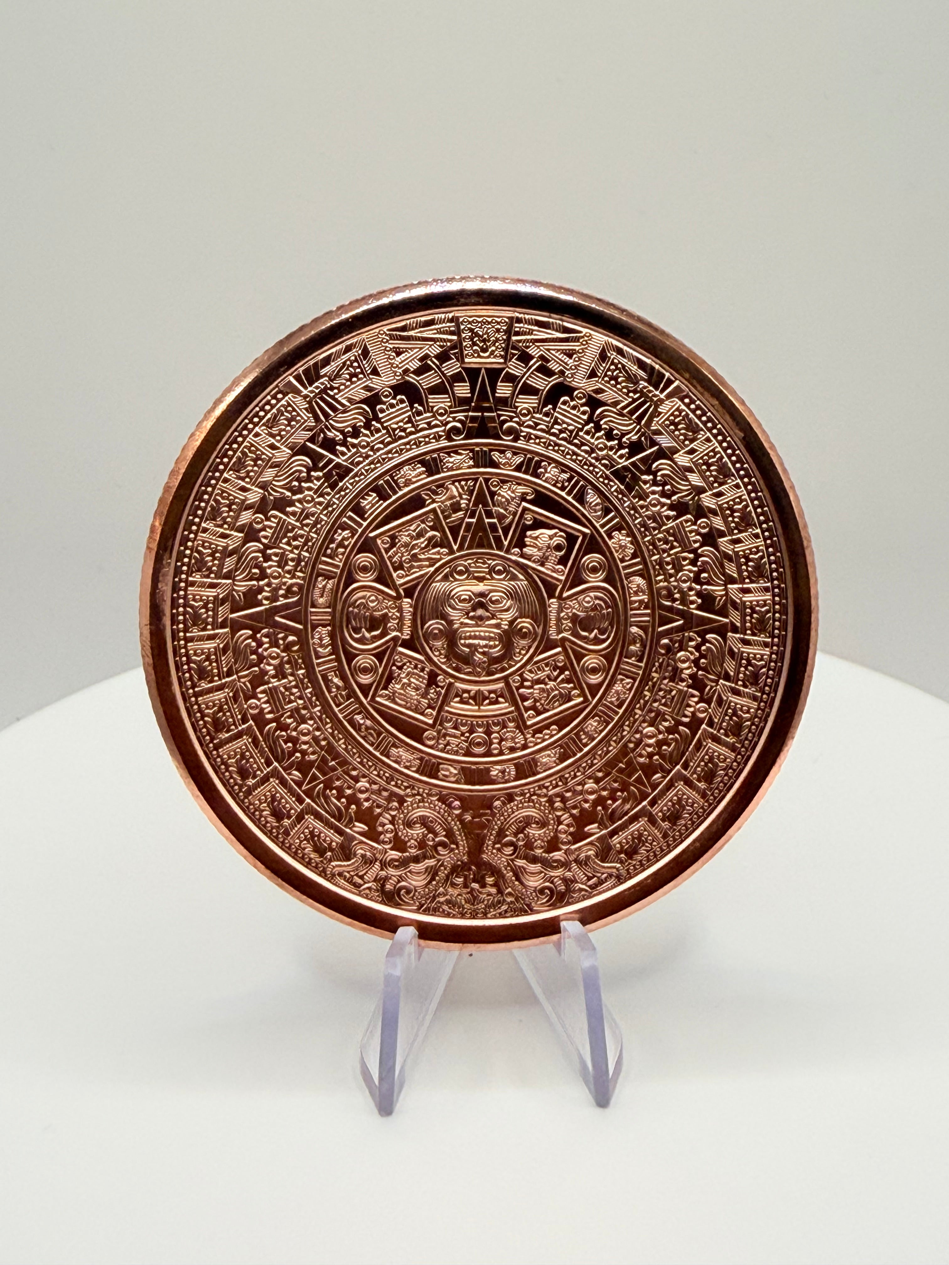 Aztec Calendar 5 oz Pure .999 Fine Copper Round Bullion