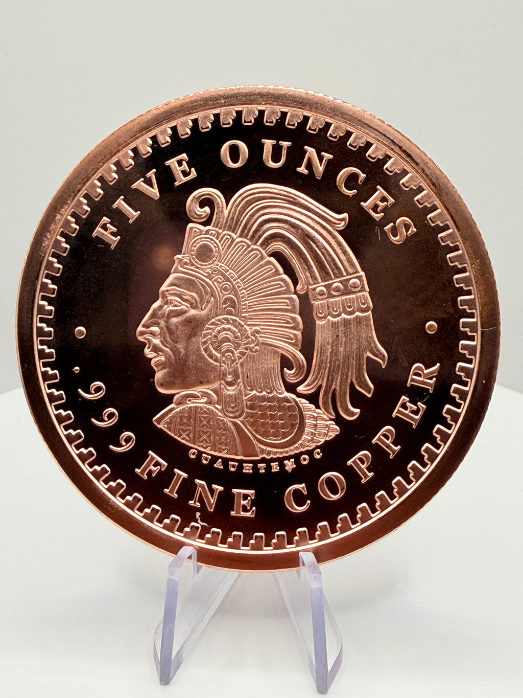 Aztec Calendar 5 oz Pure .999 Fine Copper Round Bullion