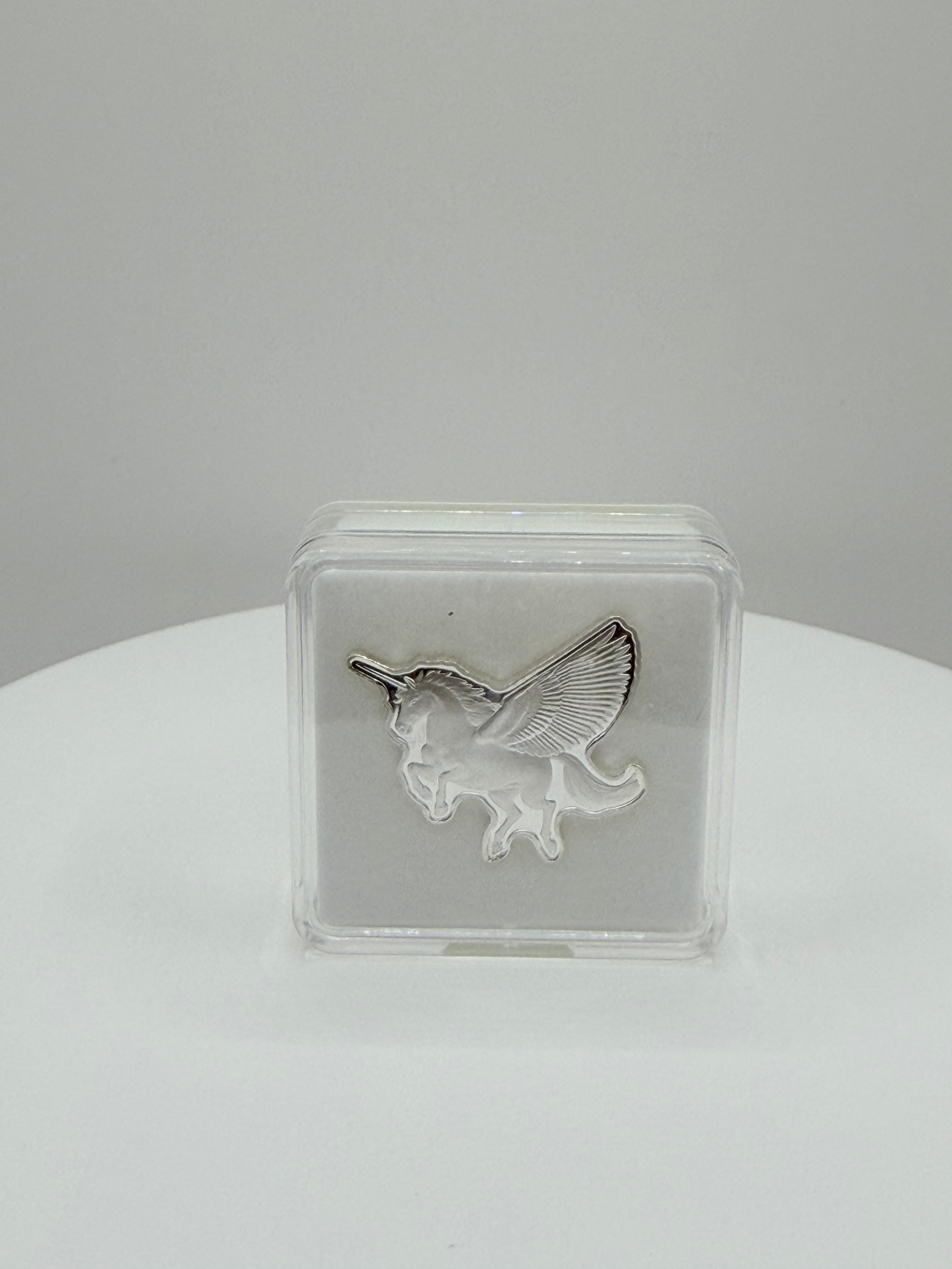 Pan Silver Co 5 Gram .999 Fine Silver Pegasus Unicorn Art Bar