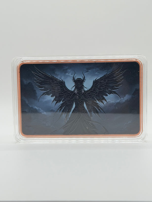 Dark Angel 5 oz Colorized .999 Fine Copper Art Bar Bullion