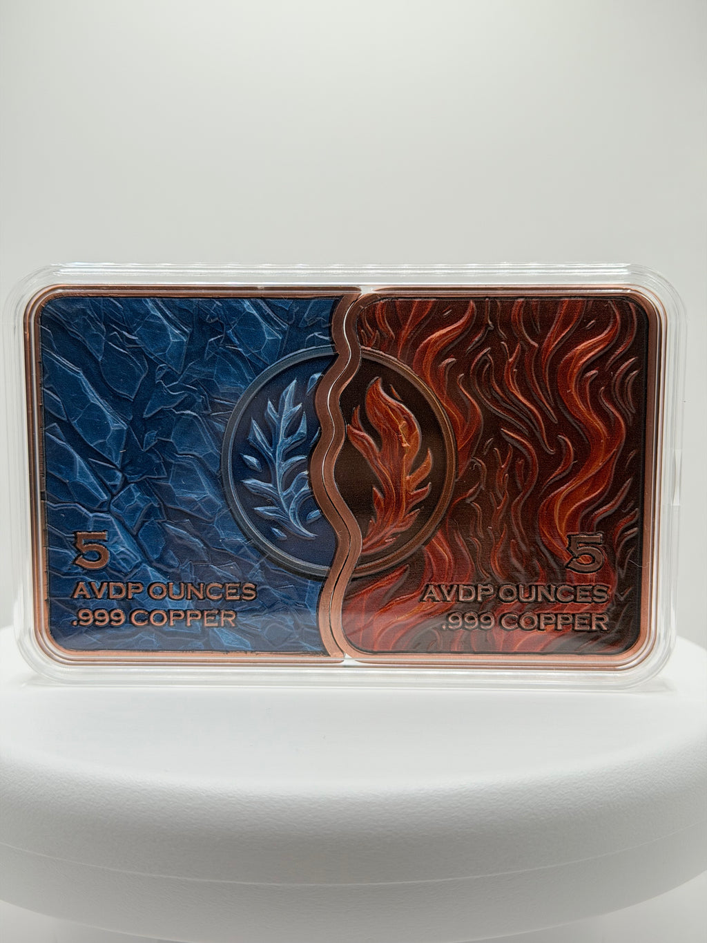 Fire and Ice Fox 10 oz Interlocking .999 Copper Art Bar Set