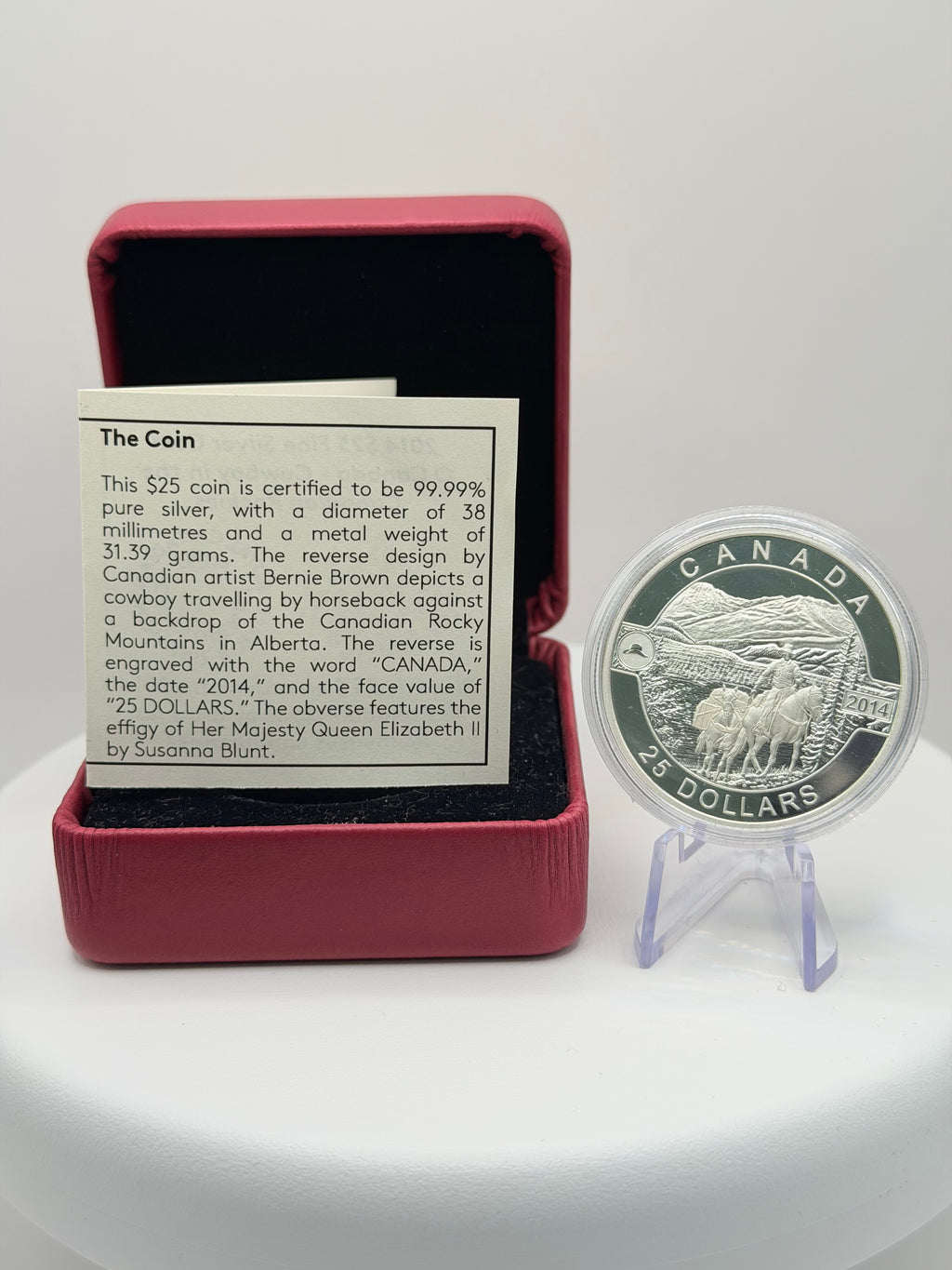 2014 Canada $25 O Canada Cowboy in the Canadian Rockies 1oz Silver Coin