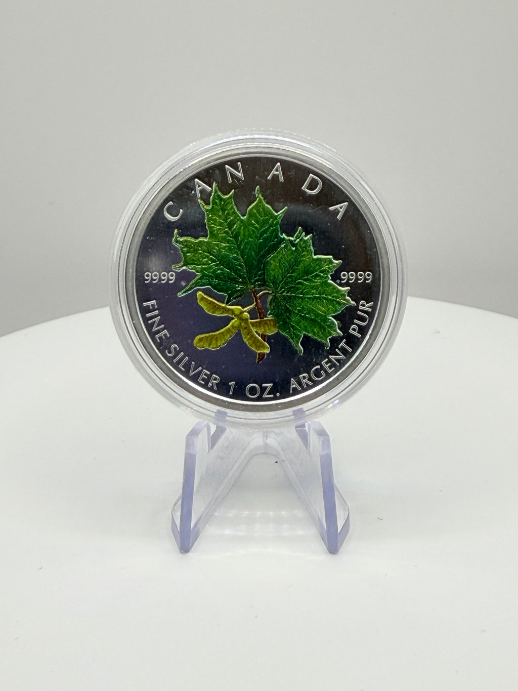 2002 Canada 1 oz Silver Maple Leaf Coloured Coin Box COA