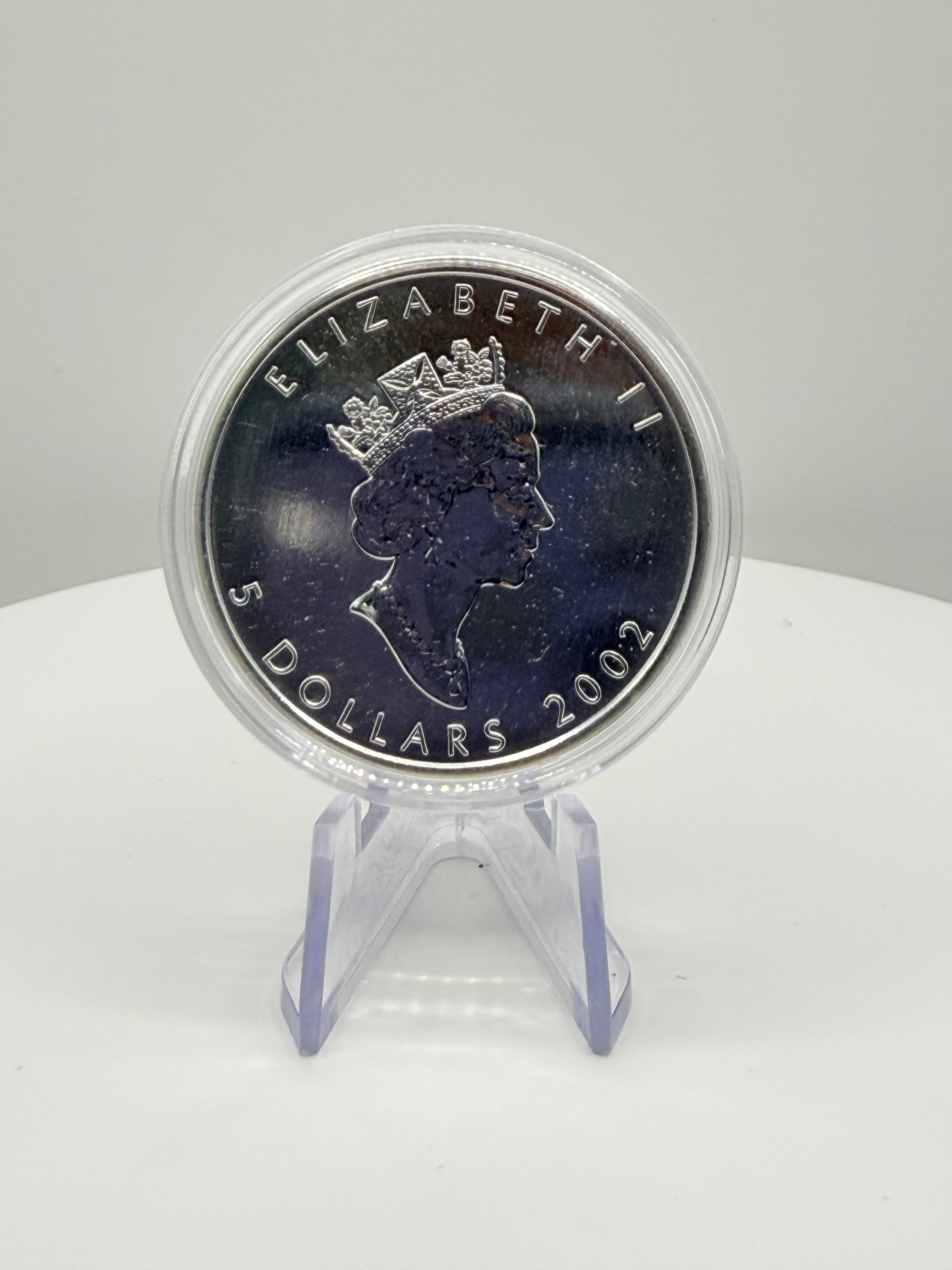 2002 Canada 1 oz Silver Maple Leaf Coloured Coin Box COA