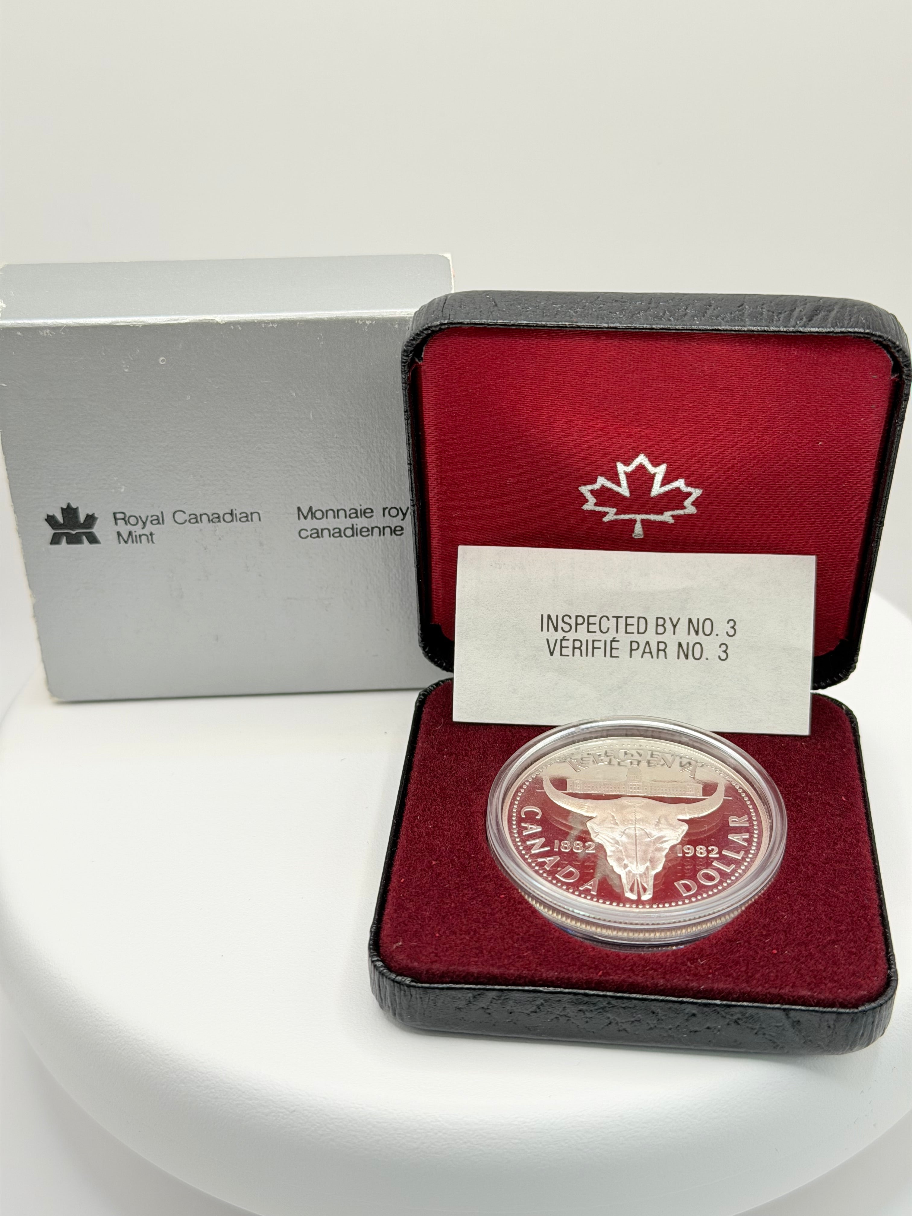 1982 Canada Regina Centennial $1 Silver Proof Coin Boxed