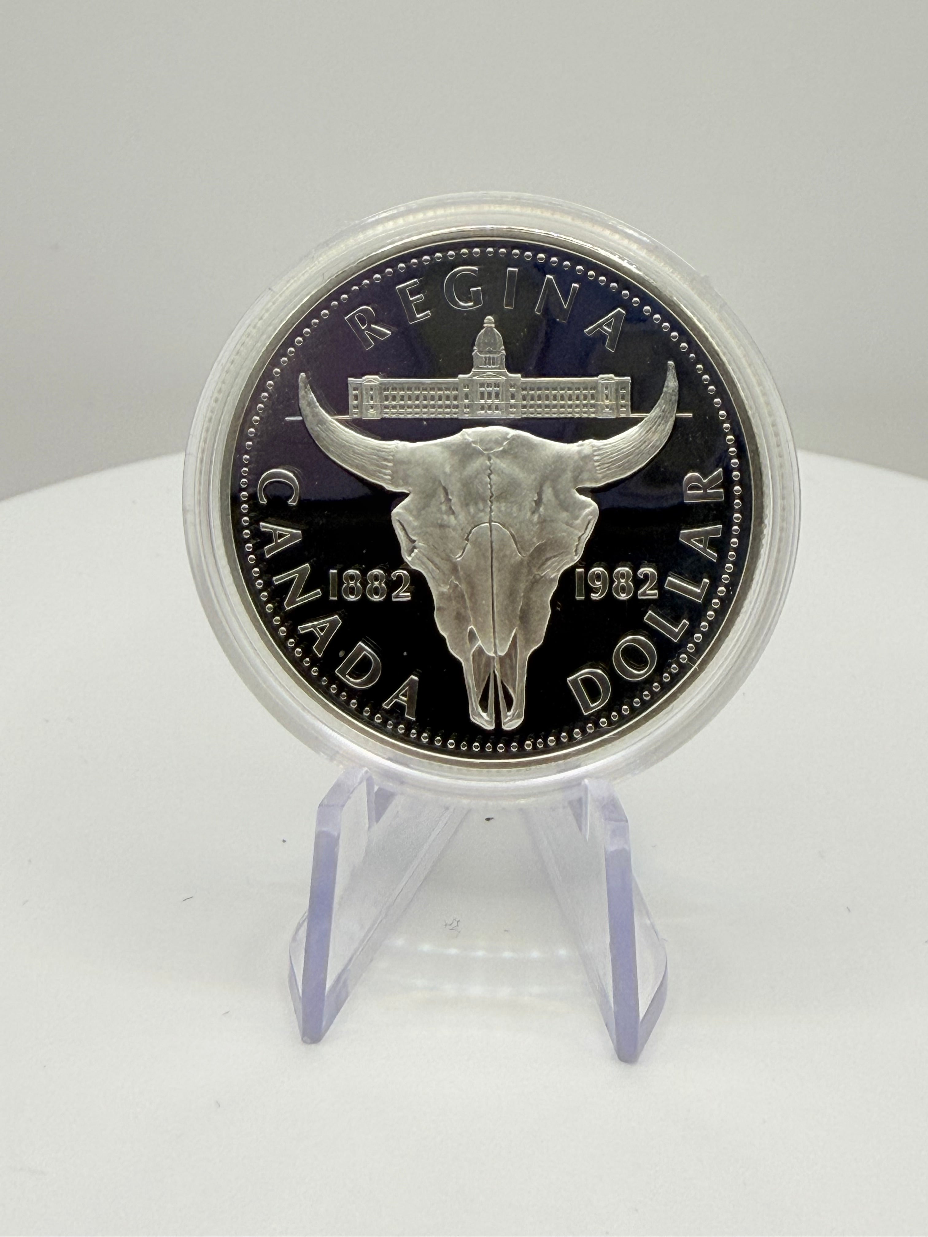 1982 Canada Regina Centennial $1 Silver Proof Coin Boxed