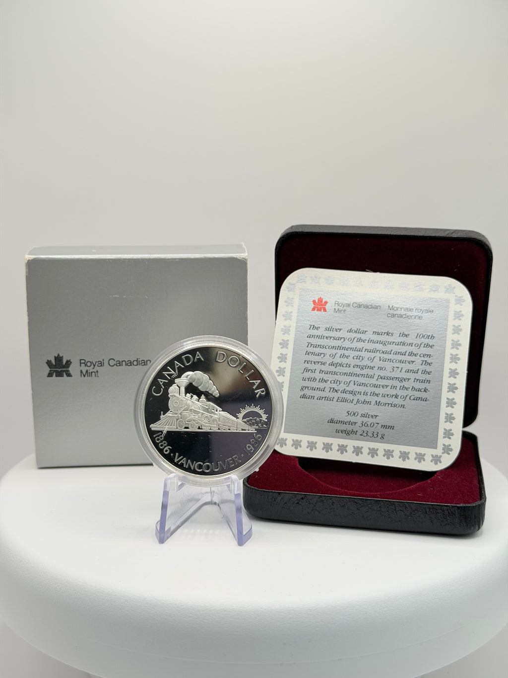 1986 Canada Vancouver Centennial $1 Silver Proof Coin Boxed