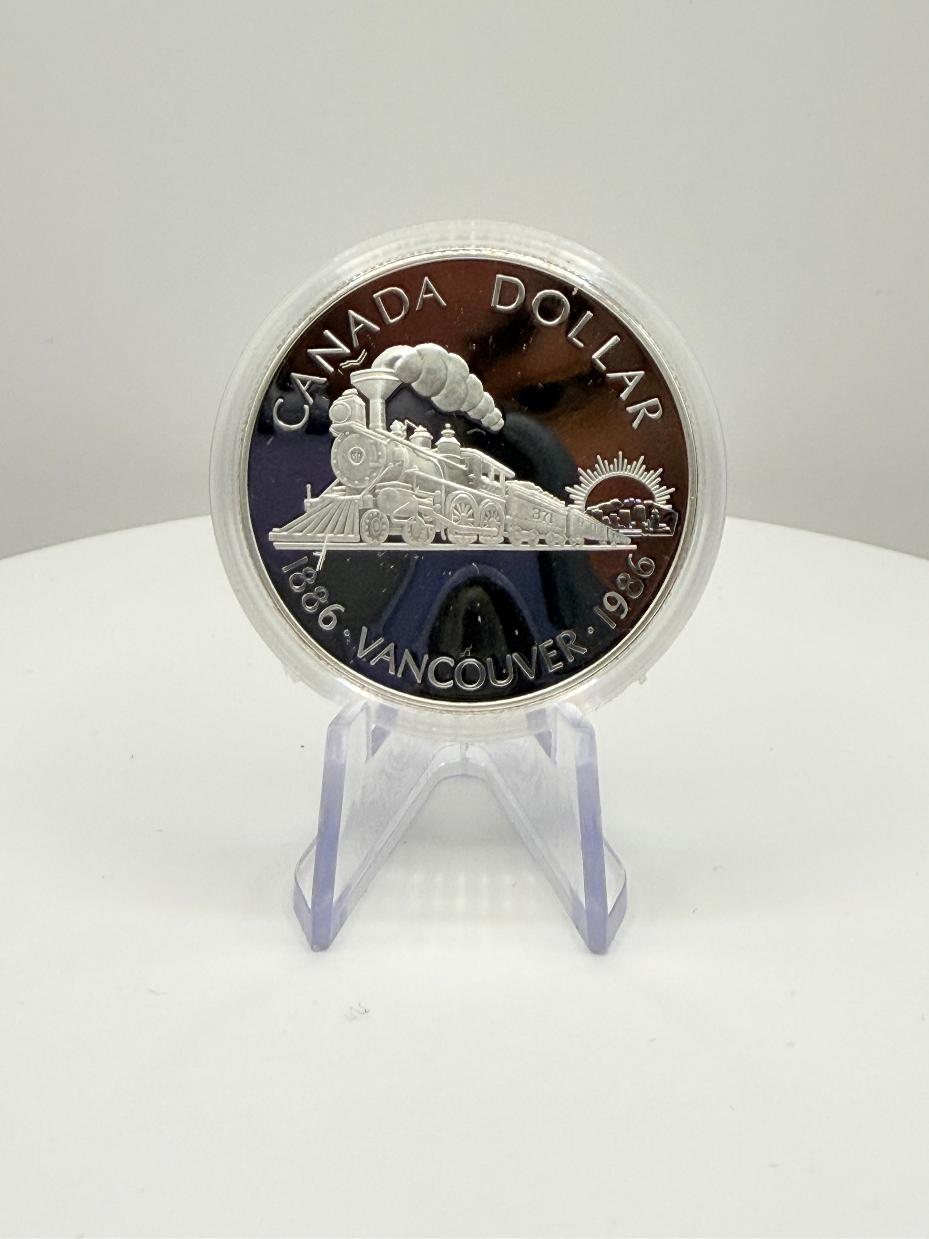 1986 Canada Vancouver Centennial $1 Silver Proof Coin Boxed