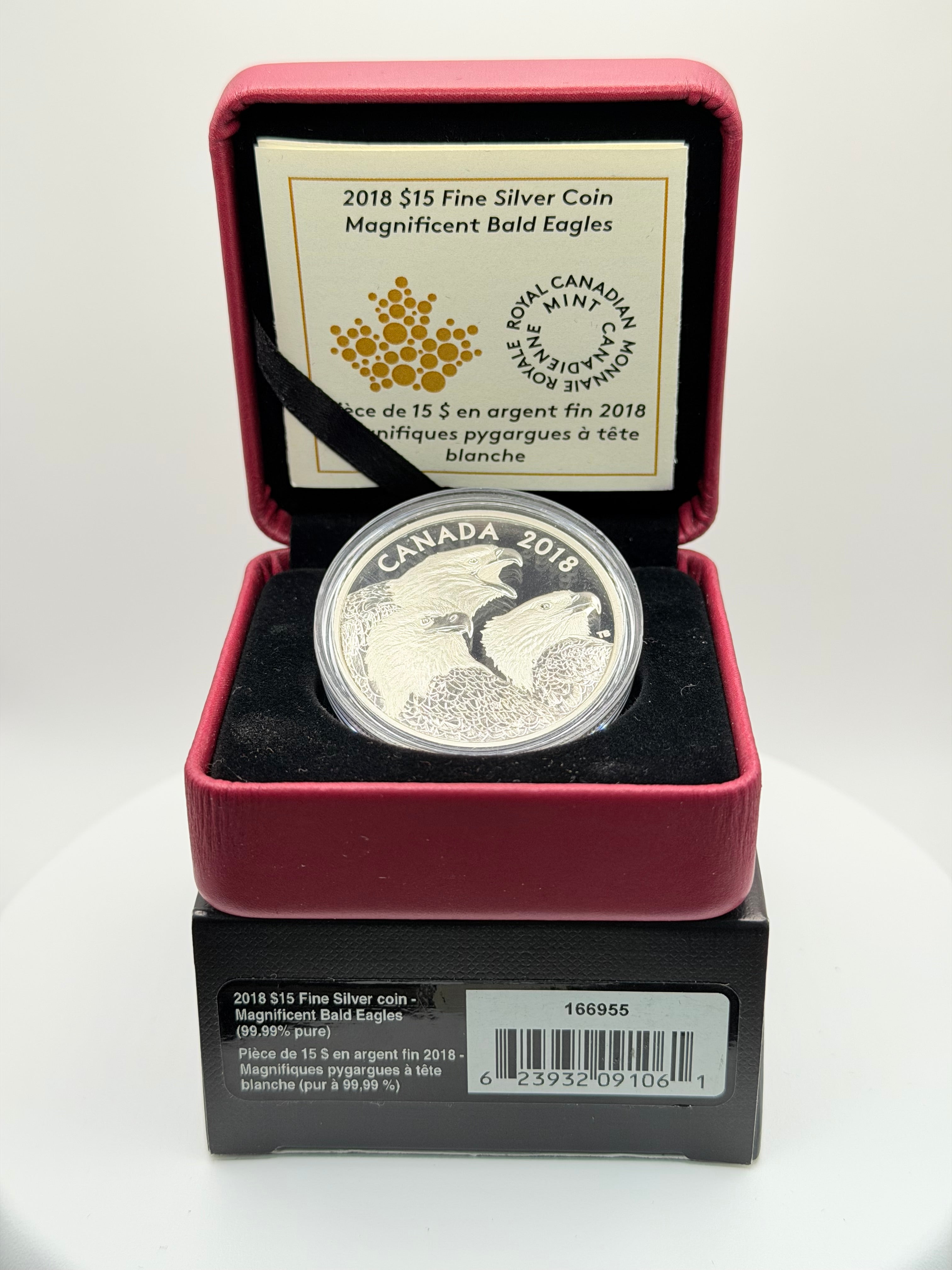 2018 Canada $15 Magnificent Bald Eagles 1 oz Silver Proof Coin
