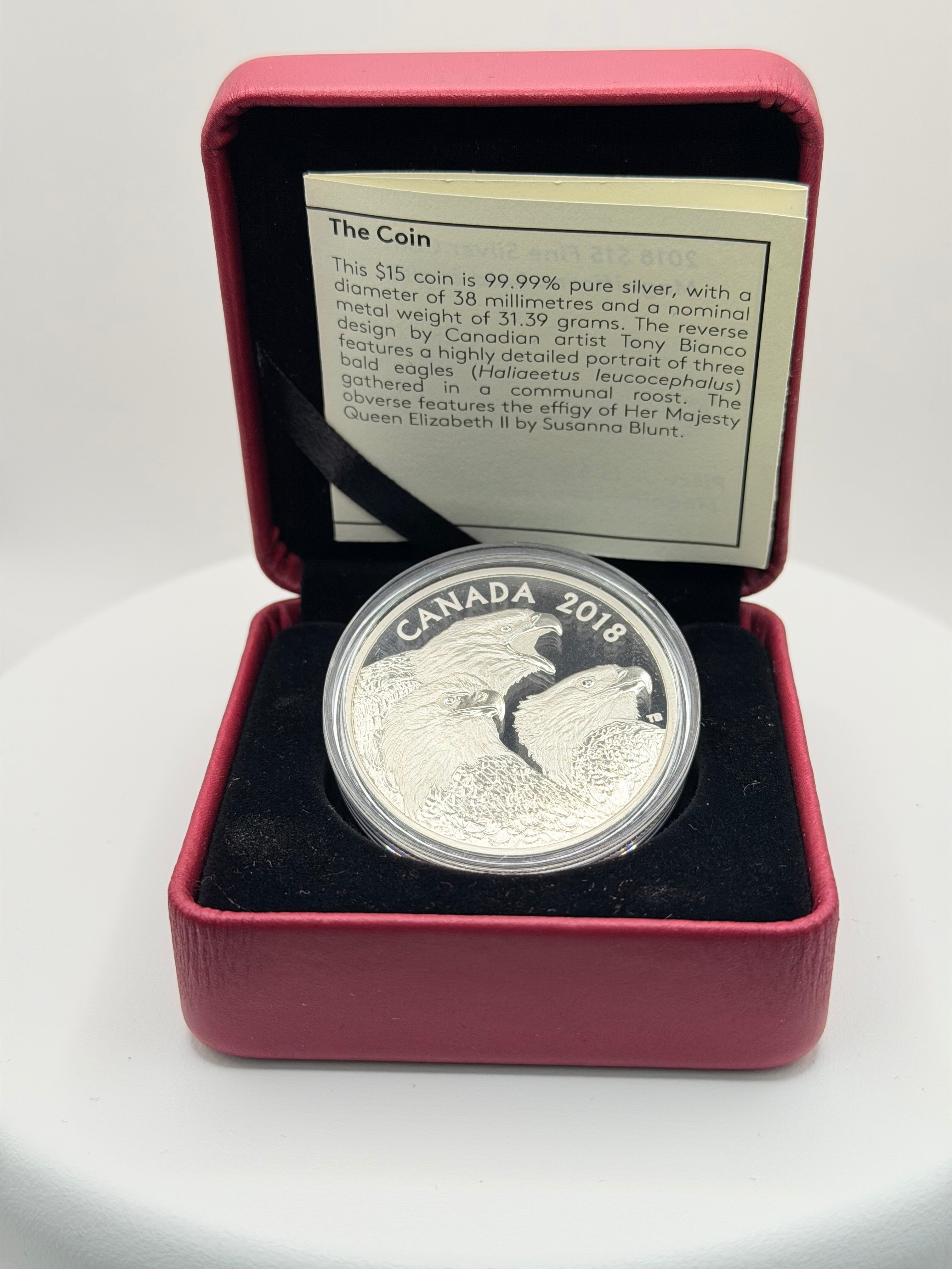 2018 Canada $15 Magnificent Bald Eagles 1 oz Silver Proof Coin