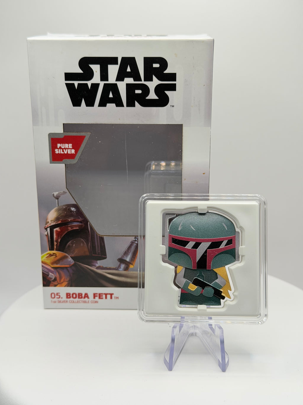 2020 Niue Star Wars Chibi Boba Fett 1 oz Silver Coin Boxed