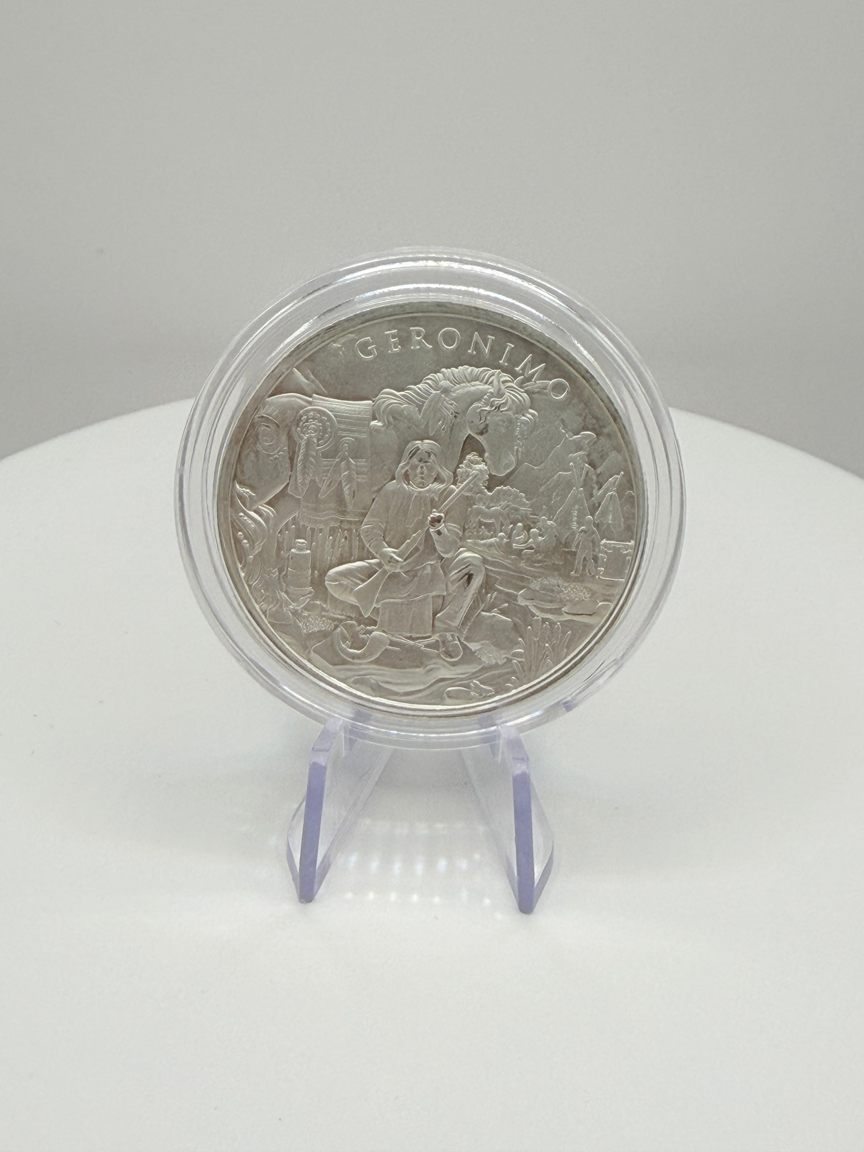 Geronimo 1 oz Silver Round (.999 Fine Bullion) - Legendary Warriors Series