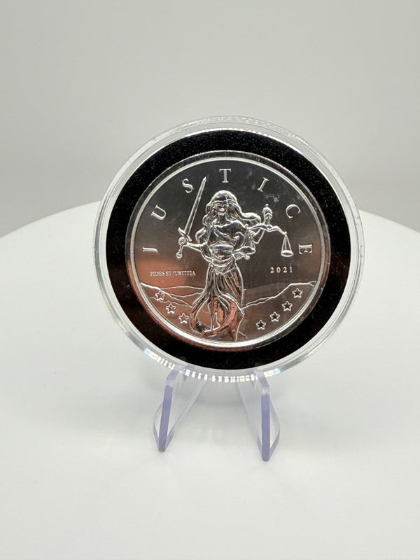 2021 Gibraltar Lady Justice 1 oz pièce d'argent (argent fin .999) - Scottsdale Mint