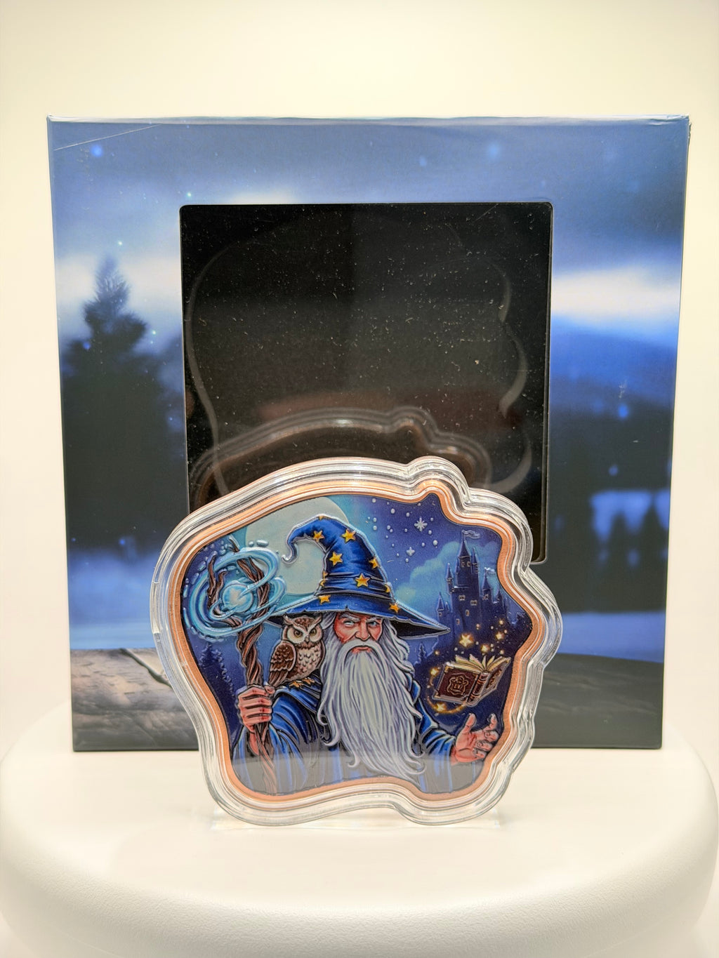 2026 Mystical Wizard & Owl 10 oz Colorized Shaped Copper Medal
