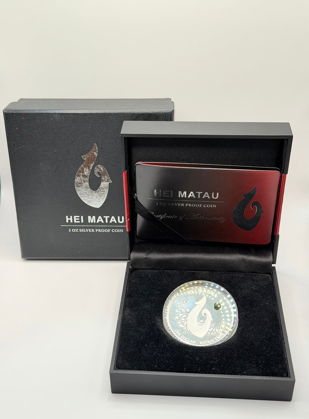 2012 New Zealand $1 Hei Matau Pounamu Greenstone 1oz Silver Coin
