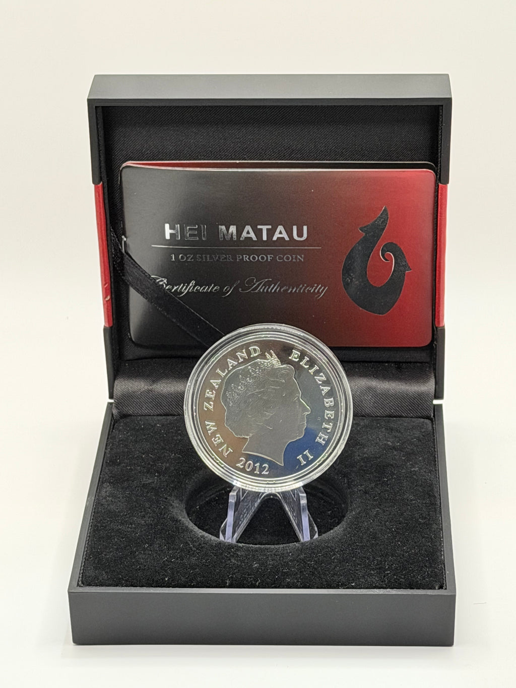 2012 New Zealand $1 Hei Matau Pounamu Greenstone 1oz Silver Coin