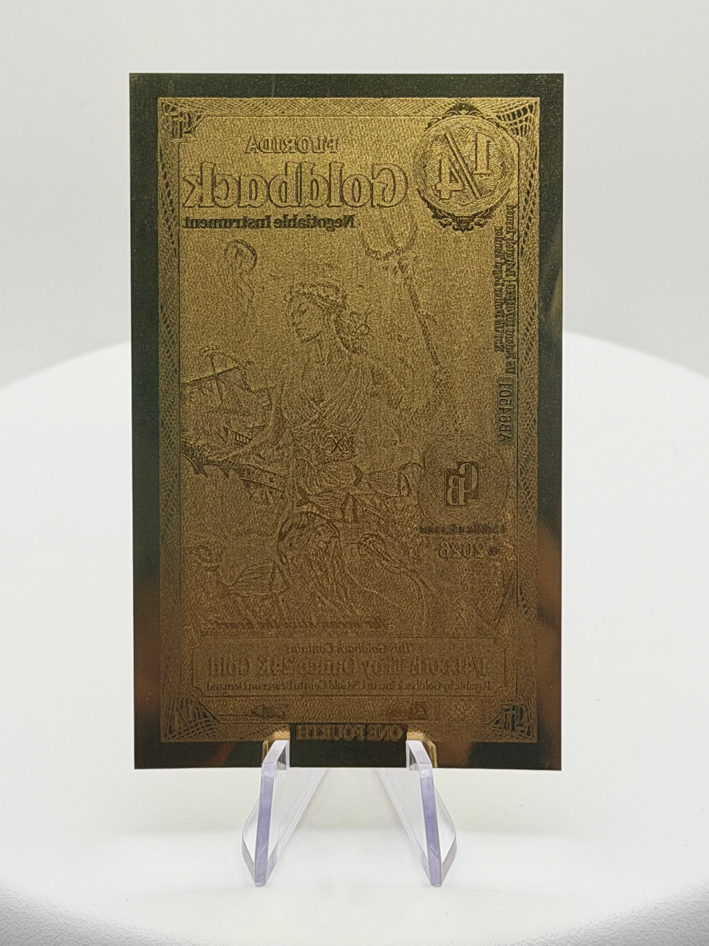 2026 Florida 1/4 Goldback 1/4000 oz 24K Gold Foil Note