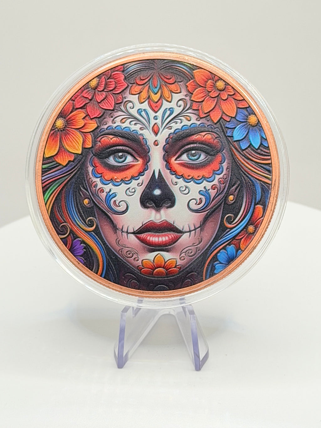 La Catrina Day of the Dead 5 oz Colorized .999 Copper Round