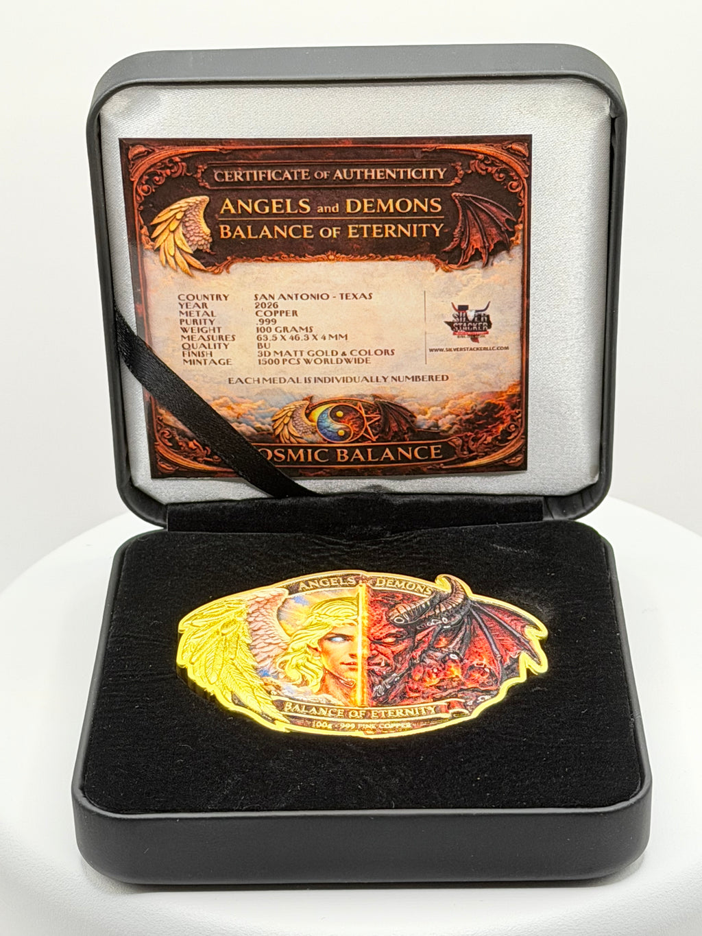 2026 Angels & Demons Balance of Eternity 100g Shaped Medal