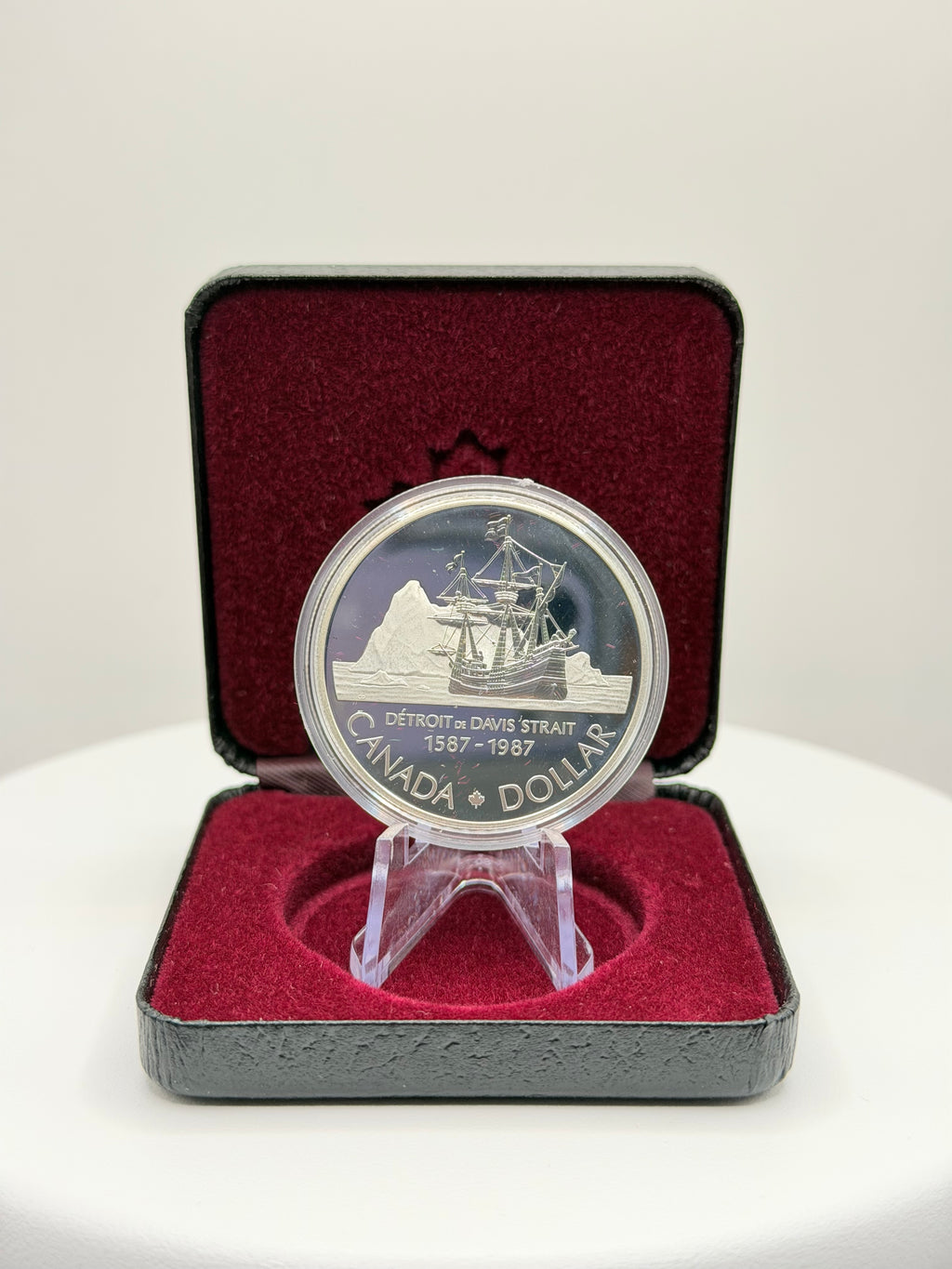 1987 Canada Davis Strait Centennial $1 Silver Proof Coin Boxed