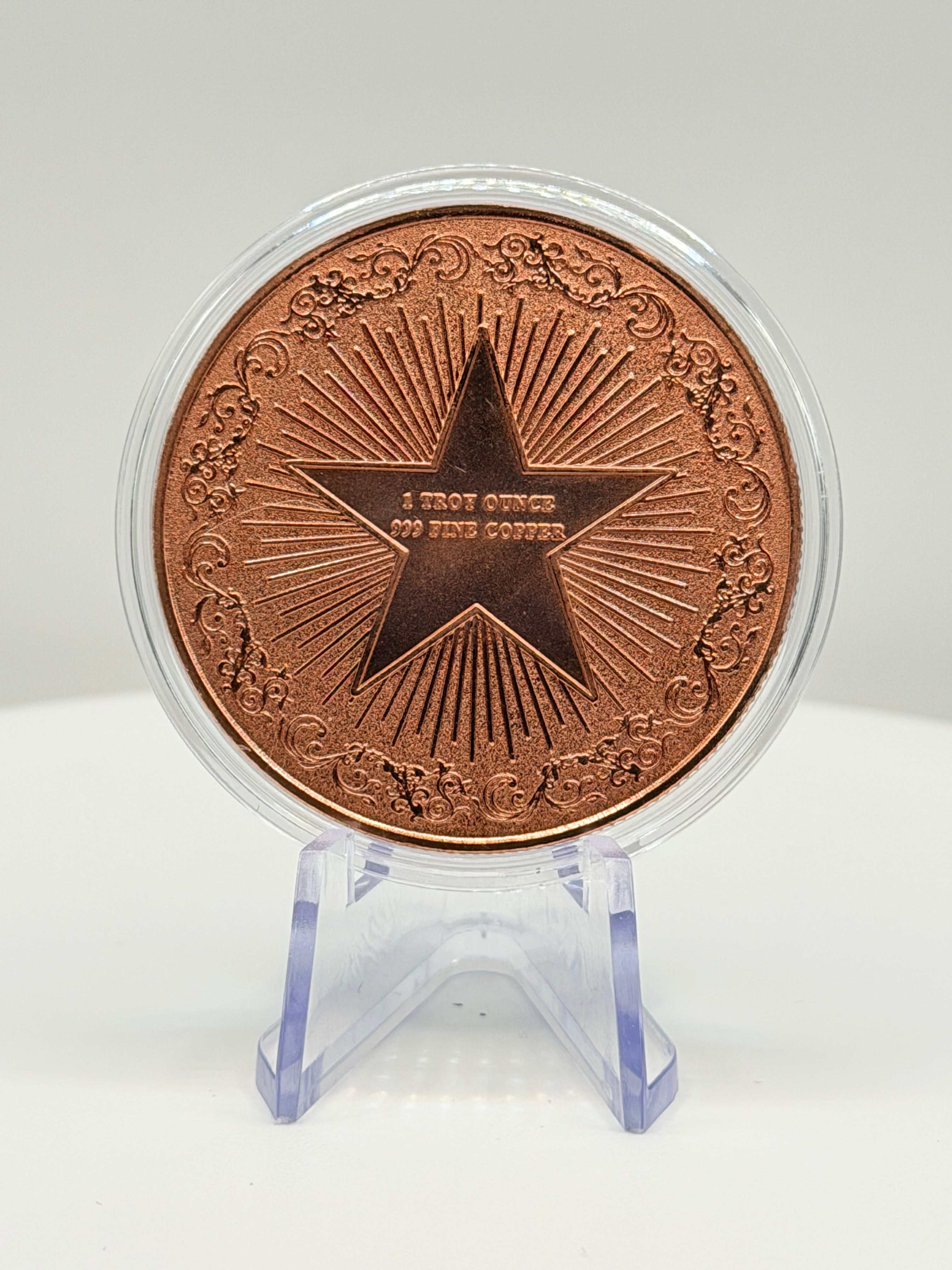 Arctic Hourglass Polar Bears 1 oz Colorized .999 Copper Round