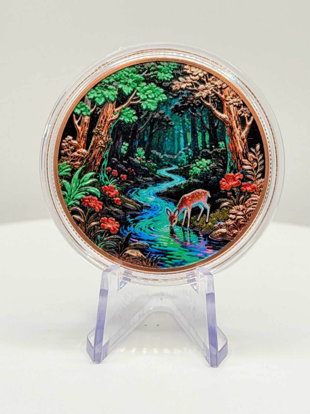 Enchanted Forest Fawn 1 oz Colorized .999 Copper Round Bullion