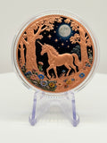 Mystical Moonlight Unicorn 1 oz Colorized .999 Copper Round