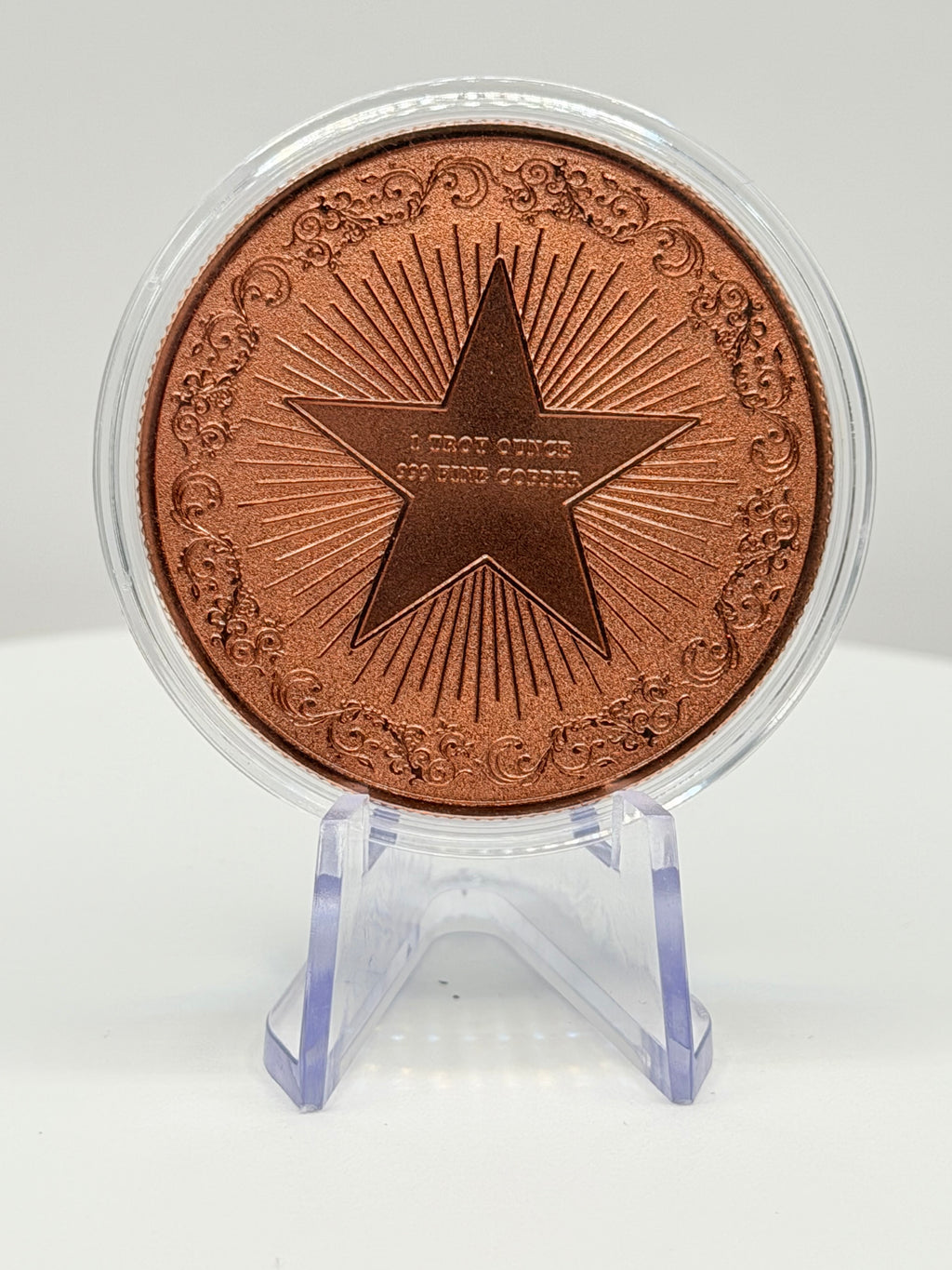 Radiant Peacock Reflection 1 oz Colorized .999 Copper Round
