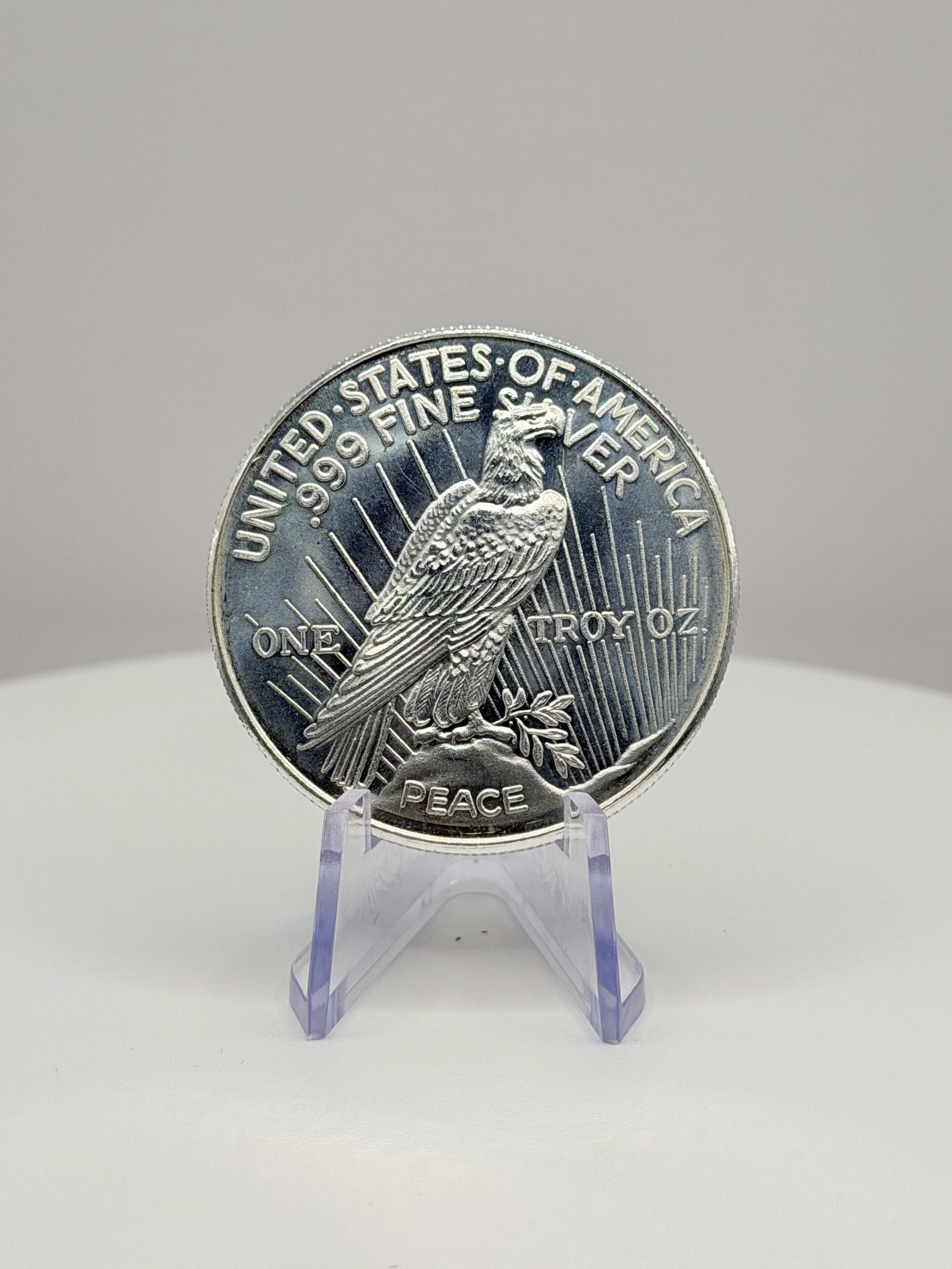1 oz Peace Dollar Tribute .999 Fine Silver Round Bullion