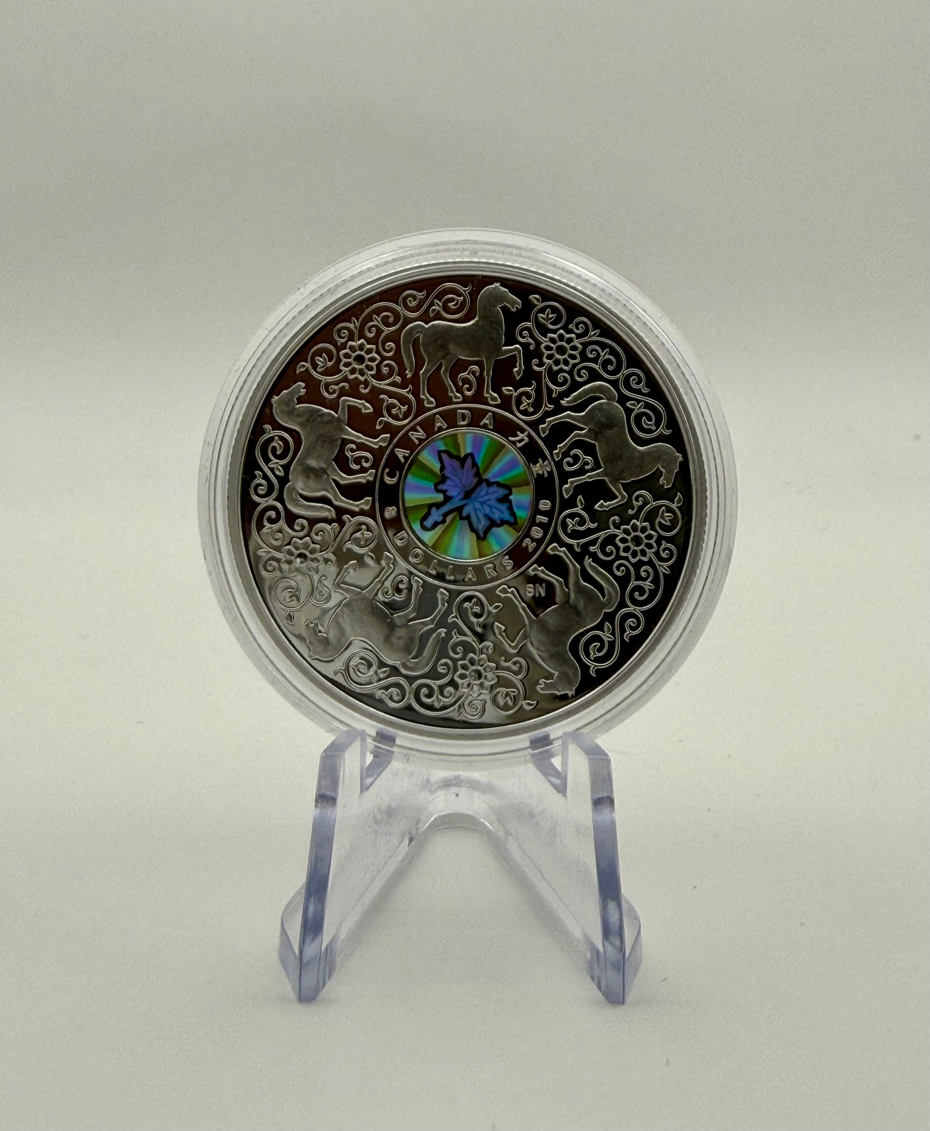 2010 Canada $8 Maple of Strength Sterling Silver Proof & Hologram Coin (Box & COA)