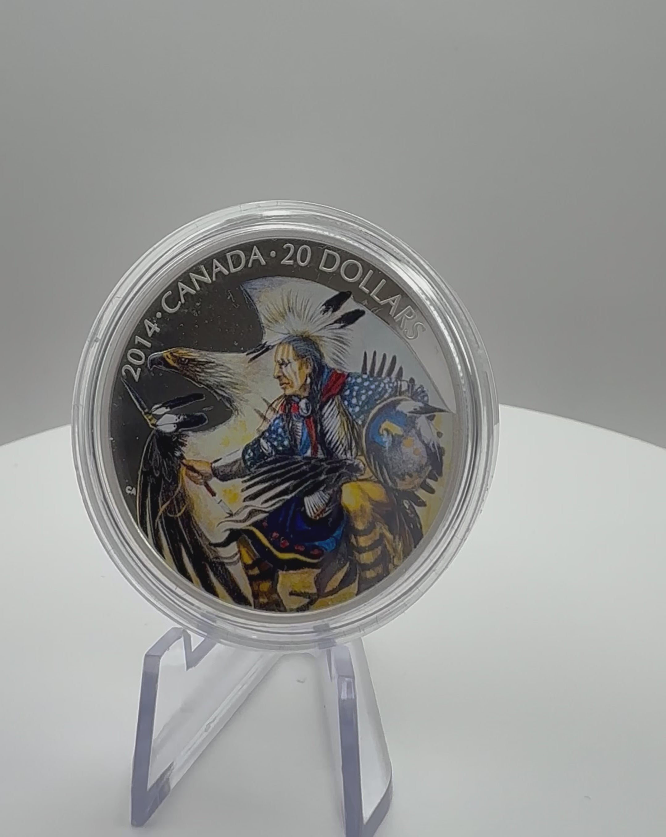 2014 Canada $20 Legend of Nanaboozhoo 1 oz Fine Silver Coloured Coin (with Box & COA)