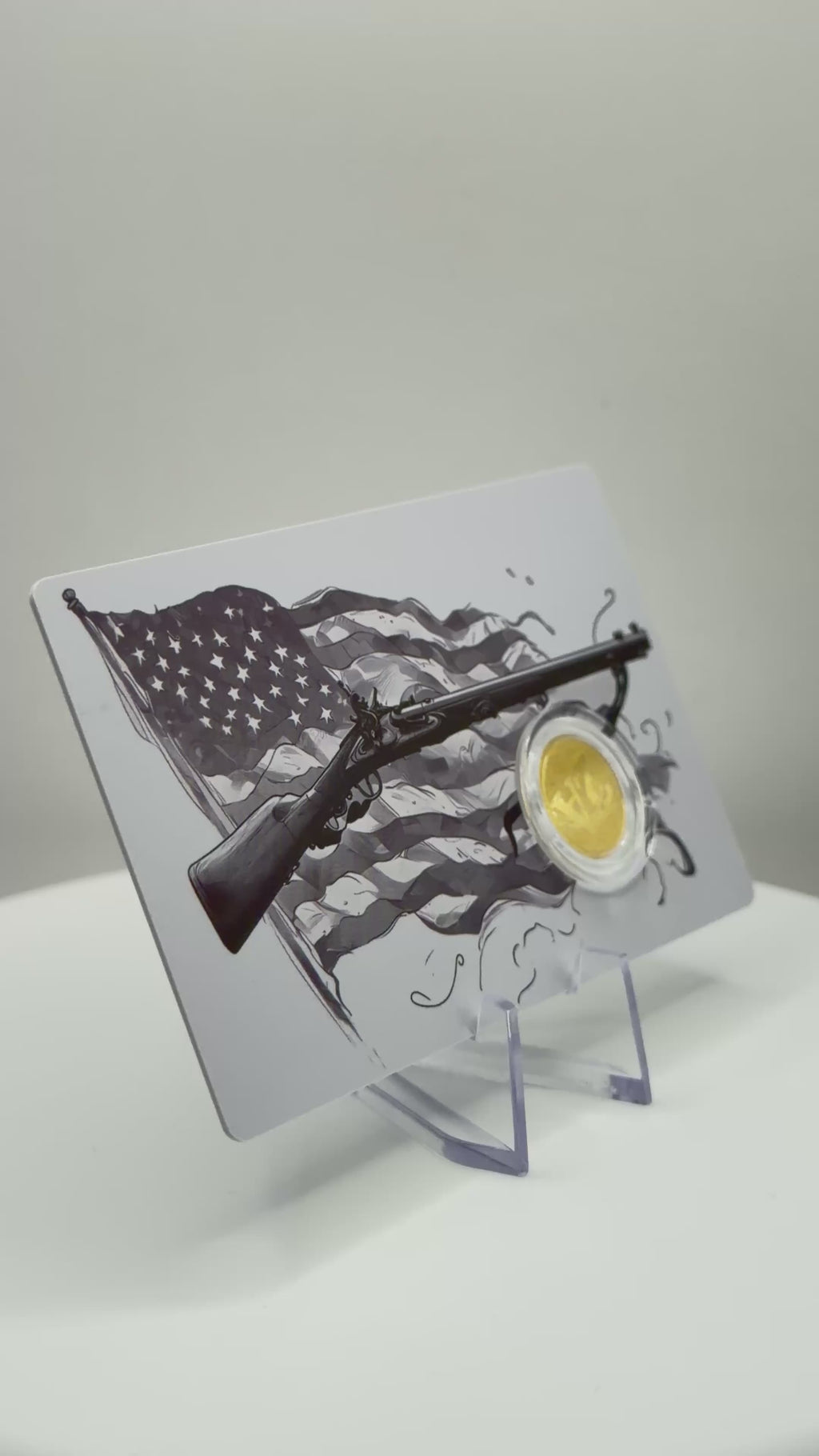 AR-15 Rifle Tribute 1/1000 oz .999 Fine Gold Coin in Assay Card