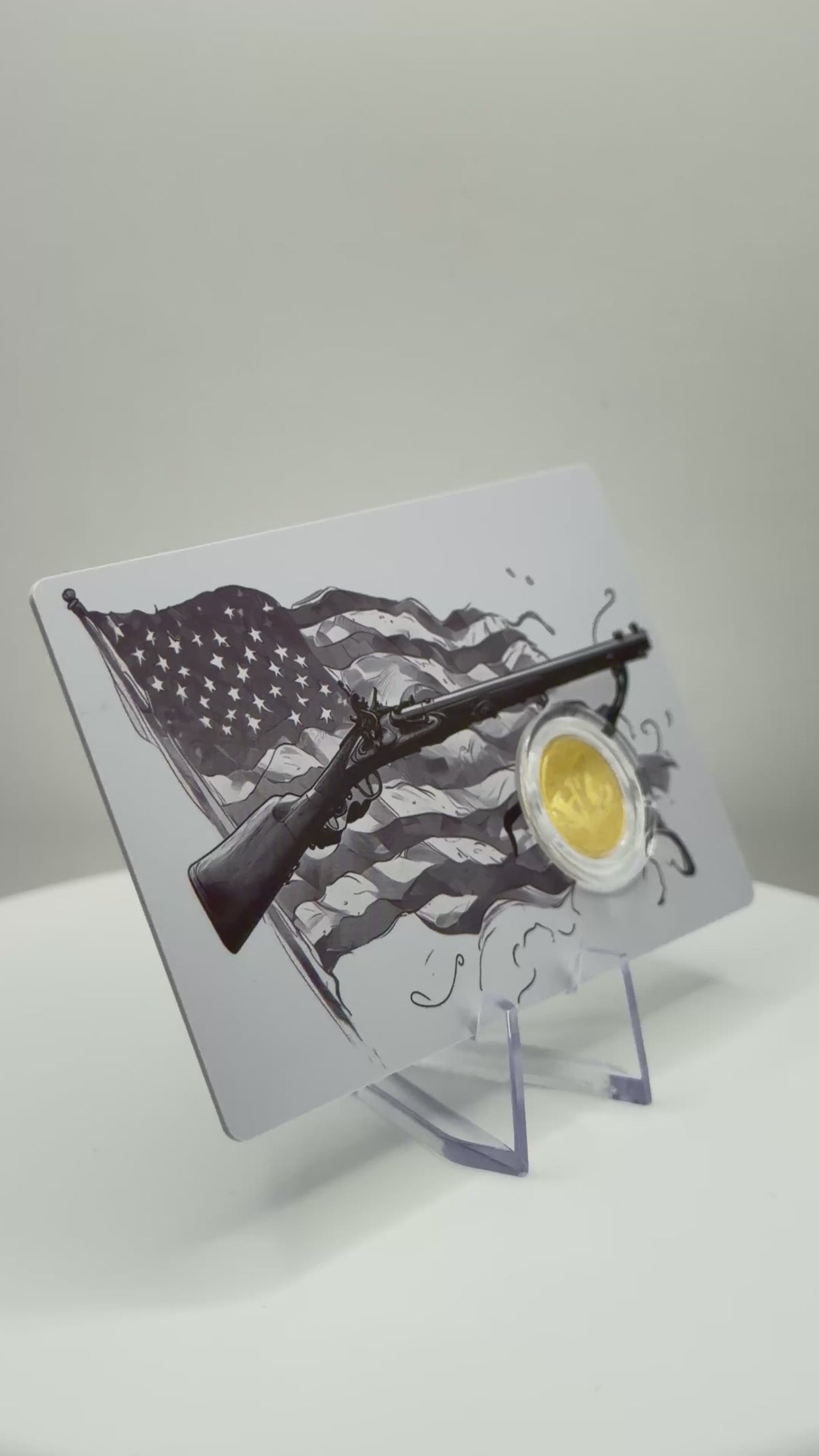 AR-15 Rifle Tribute 1/1000 oz .999 Fine Gold Coin in Assay Card