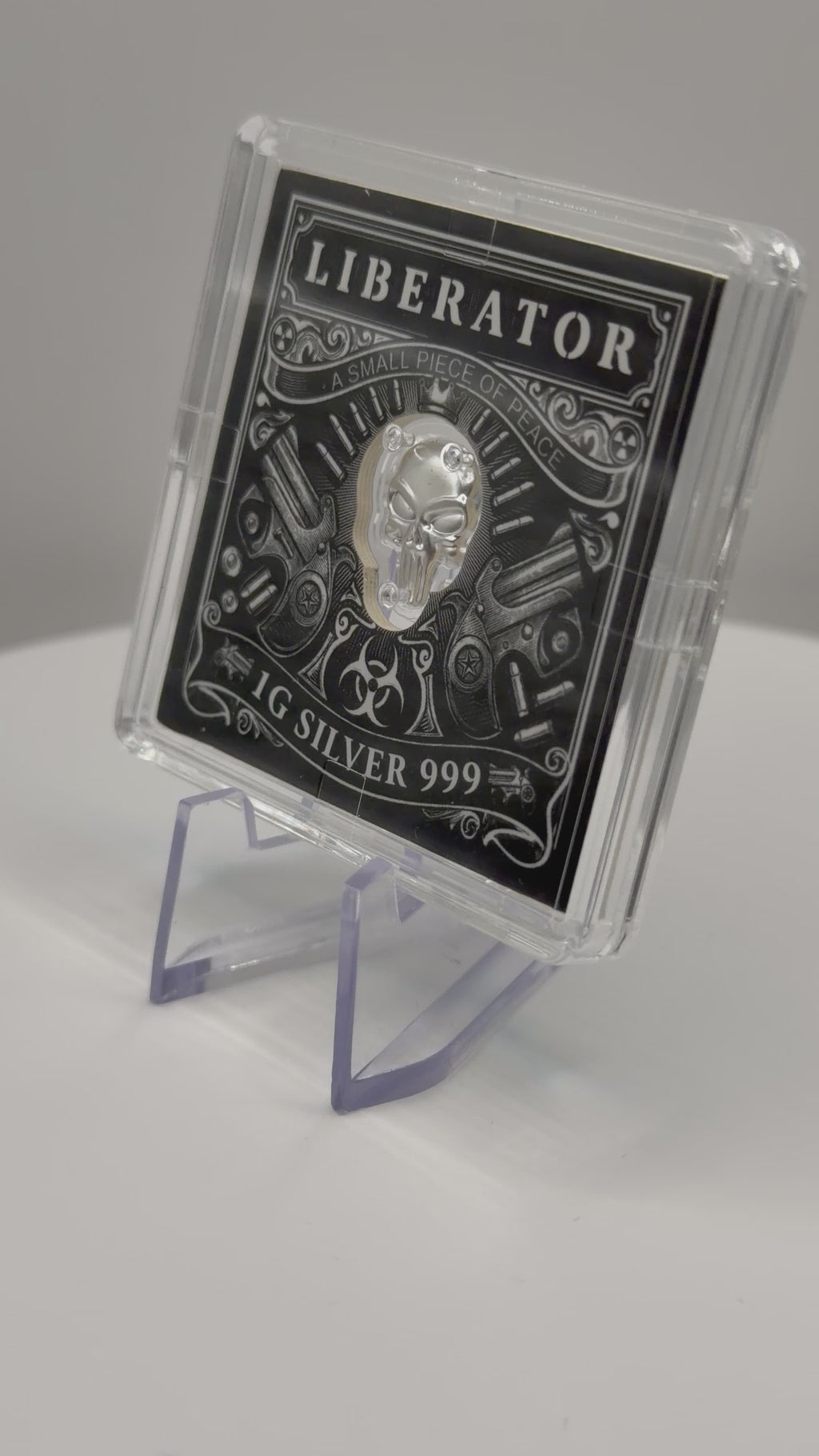 1g "The Liberator" Skull Shaped Fine Silver Round .999 – Dark Side Collector Series