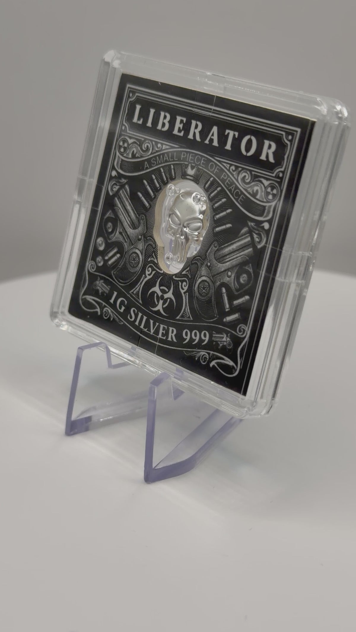 1g "The Liberator" Skull Shaped Fine Silver Round .999 – Dark Side Collector Series