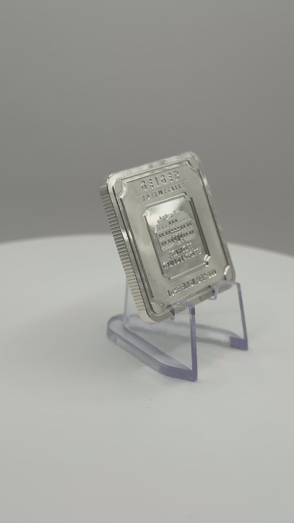 Geiger Edelmetalle 1 oz Silver Square Bar Schloss Güldengossa