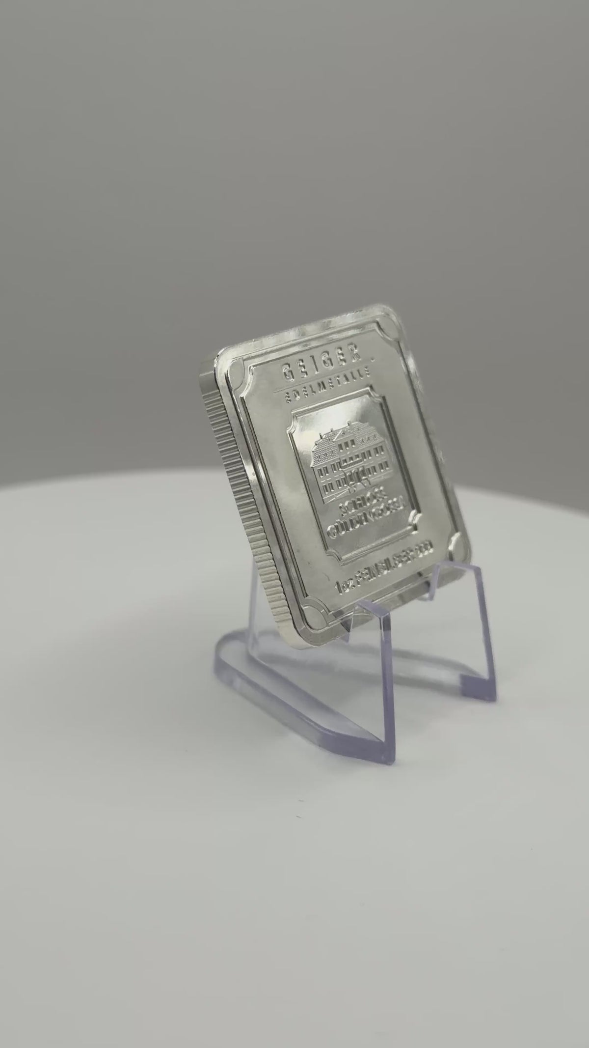 Geiger Edelmetalle 1 oz Silver Square Bar Schloss Güldengossa