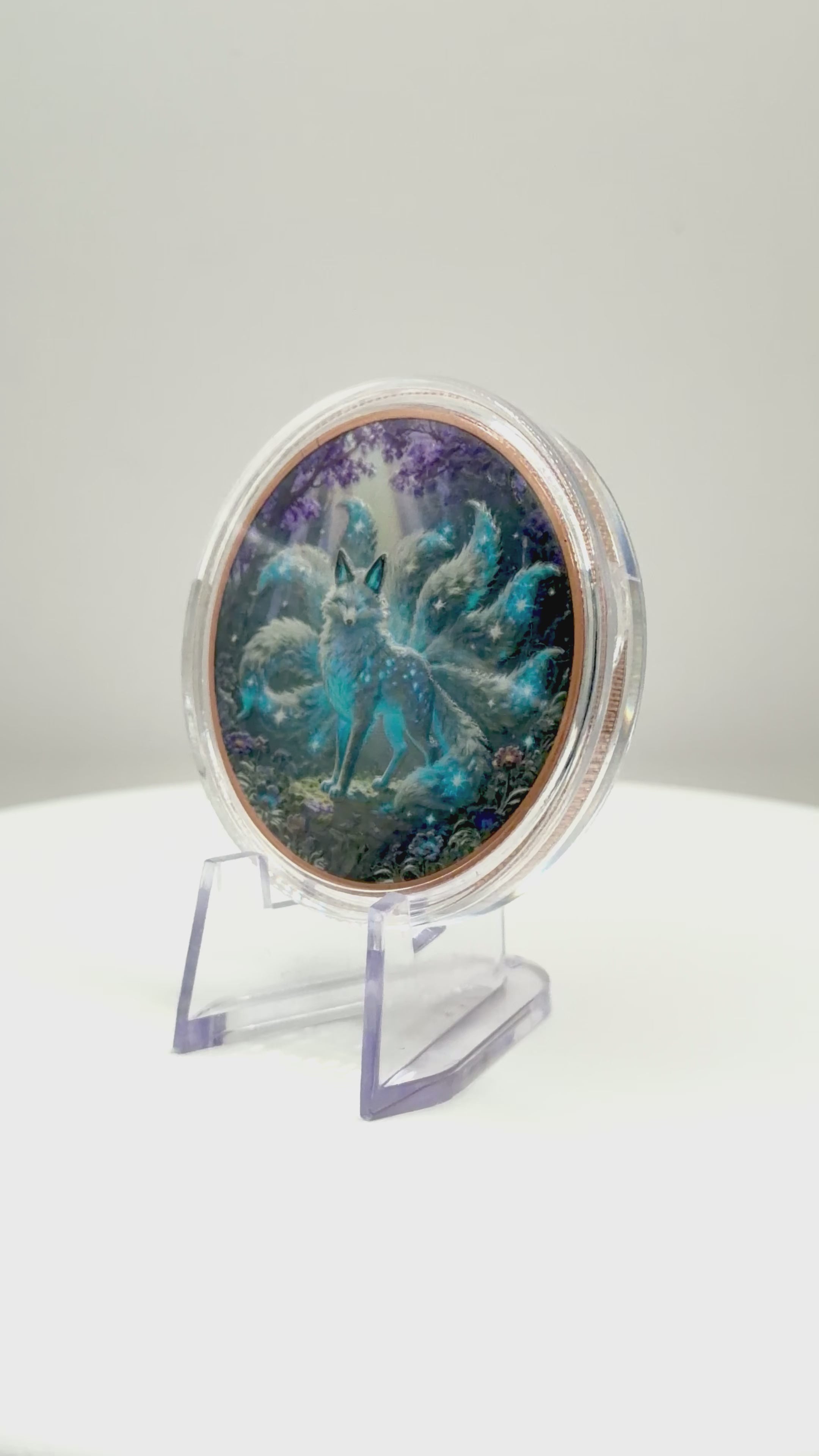 Mystical Nine-Tailed Cosmic Fox 1 oz .999 Fine Copper Art Round - Limited Edition Colorized Bullion
